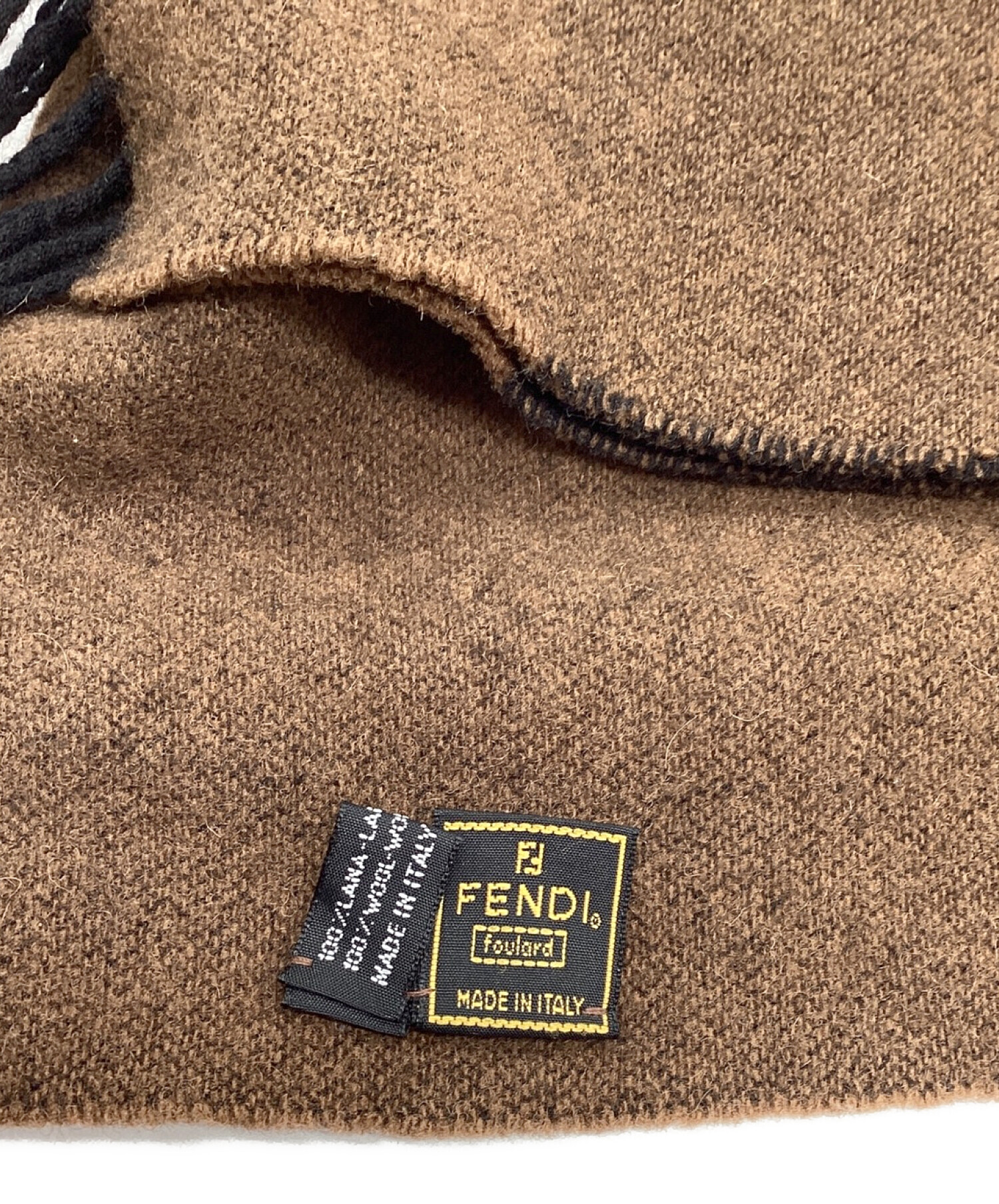 中古・古着通販】FENDI (フェンディ) ウールマフラー ブラウン