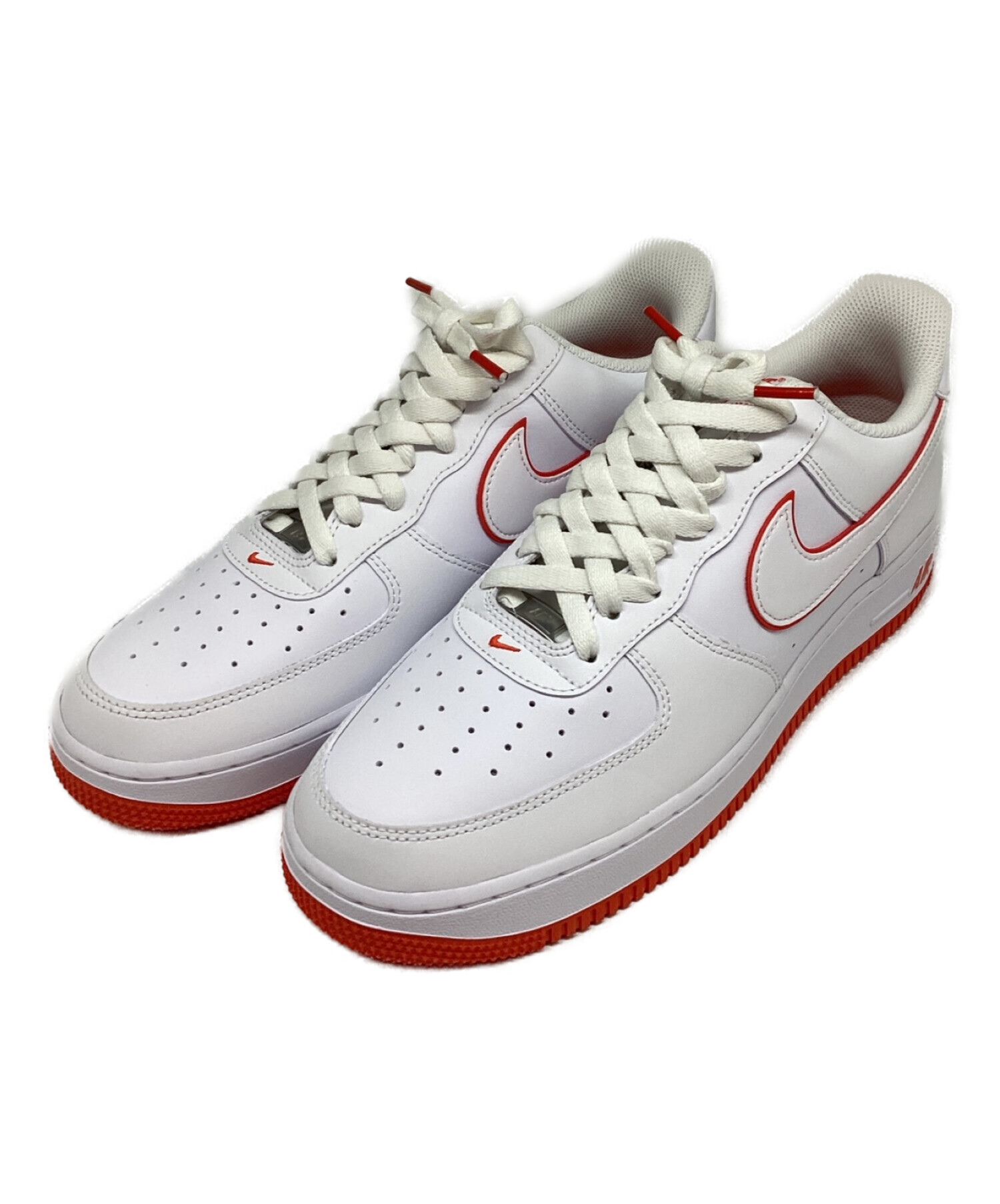 靴Nike Air Force1Low White and Picante Red