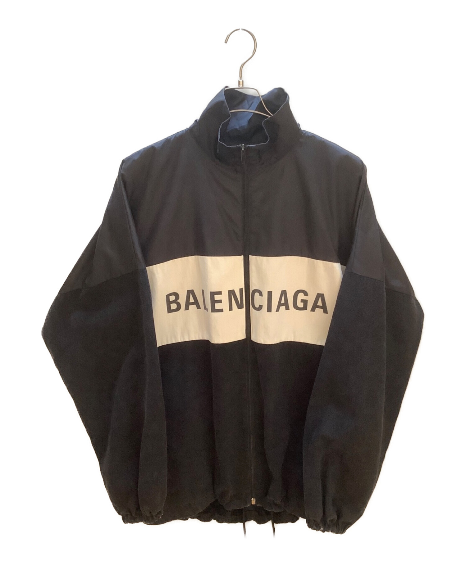 BALENCIAGA (バレンシアガ) 19AW Oversized Printed Denim And Shell Jacket ブラック  サイズ:36