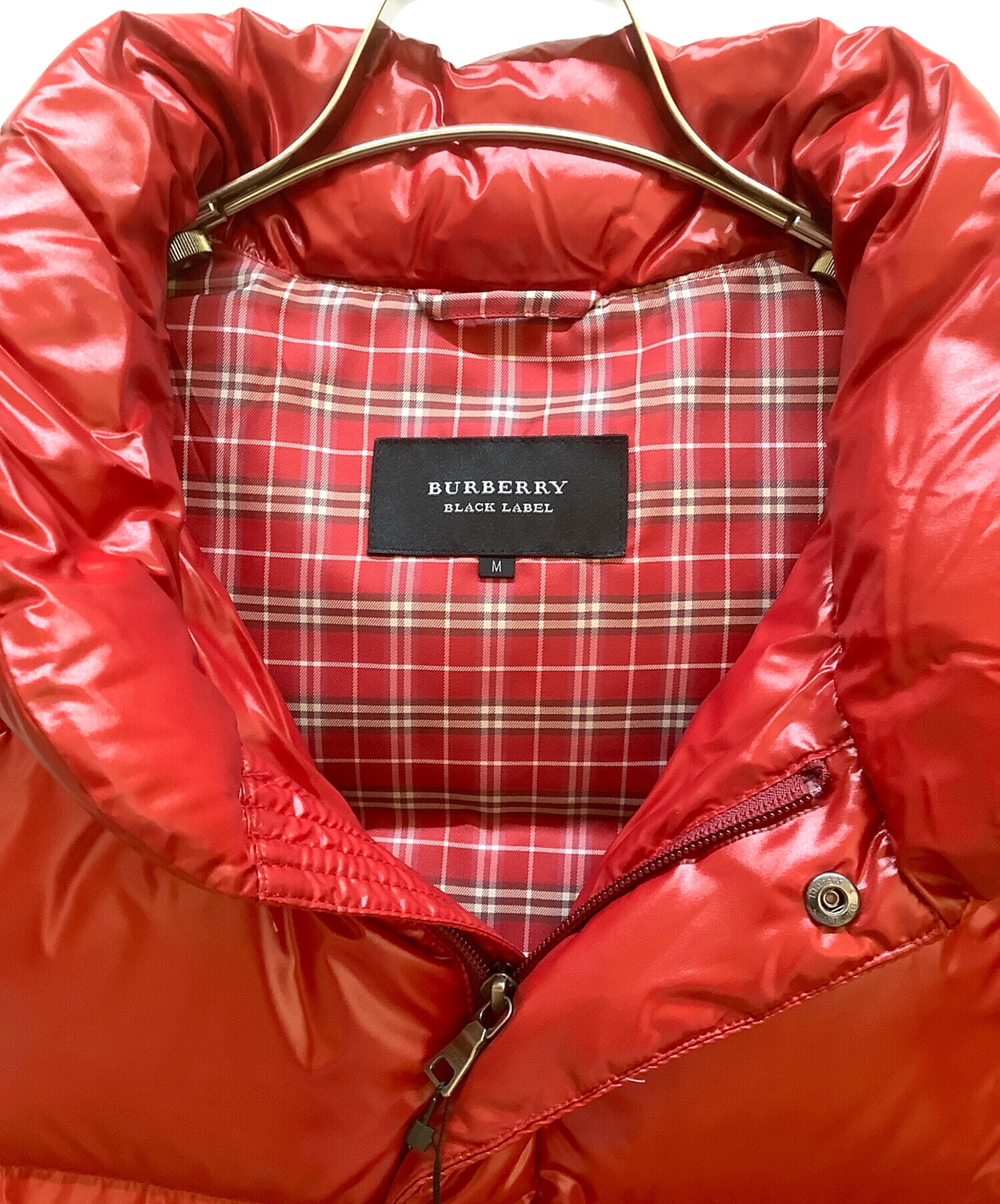 BURBERRY BLACK LABEL (バーバリーブラックレーベル) ダウンベスト レッド サイズ:M