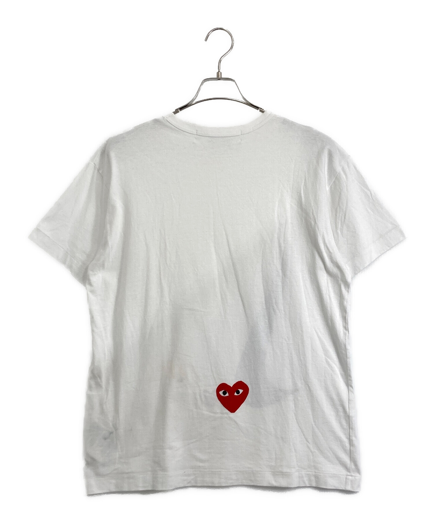 PLAY COMME des GARCONS (プレイ コムデギャルソン) NIKE (ナイキ) プレイ コムデギャルソン×ナイキ 限定Tシャツ  ホワイト サイズ:XL