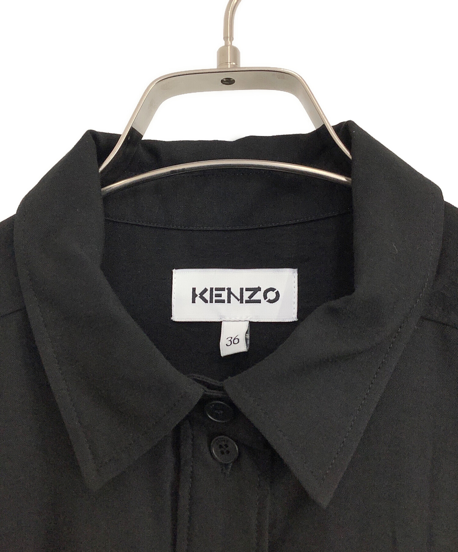 中古・古着通販】KENZO (ケンゾー) KENZO（ケンゾー）シャツワンピース ブラック サイズ:36｜ブランド・古着通販  トレファク公式【TREFAC FASHION】スマホサイト