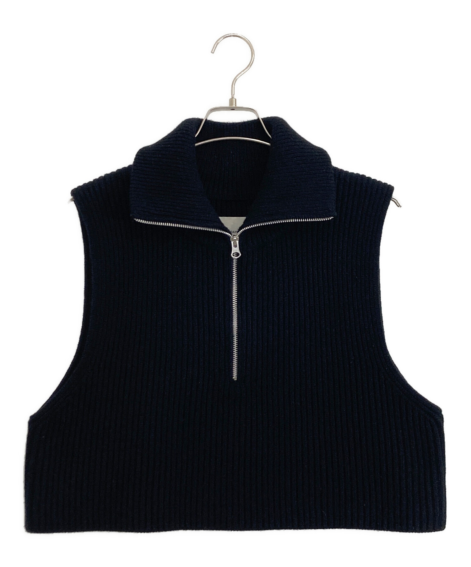 中古・古着通販】TODAYFUL (トゥデイフル) Halfzip Knit Vest/ハーフジップ ニット ベスト ブラック  サイズ:F｜ブランド・古着通販 トレファク公式【TREFAC FASHION】スマホサイト