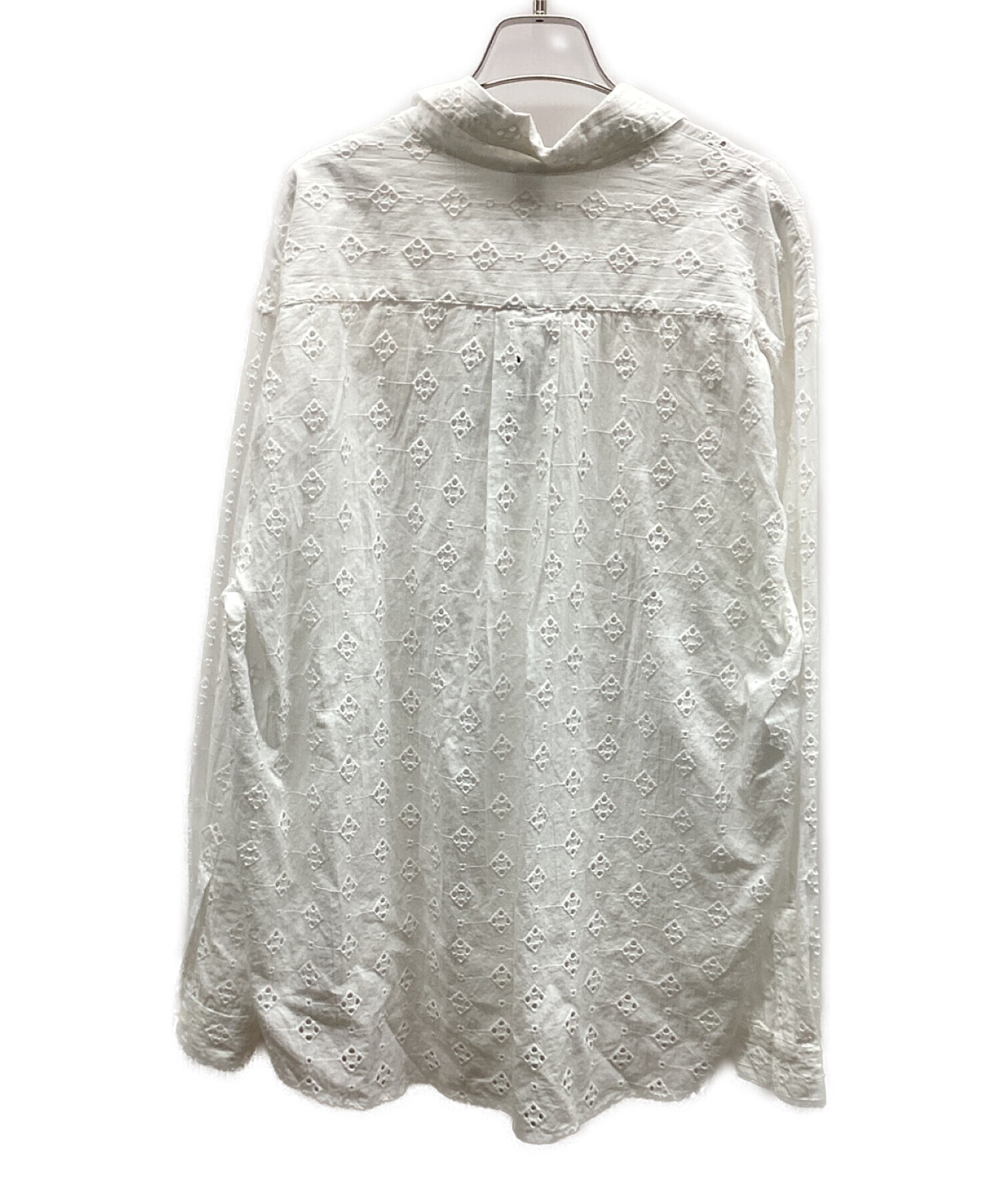 Niche. (ニッチ) FLOWER LACE RGULAR COLLOR SHIRTS ホワイト サイズ:L 未使用品