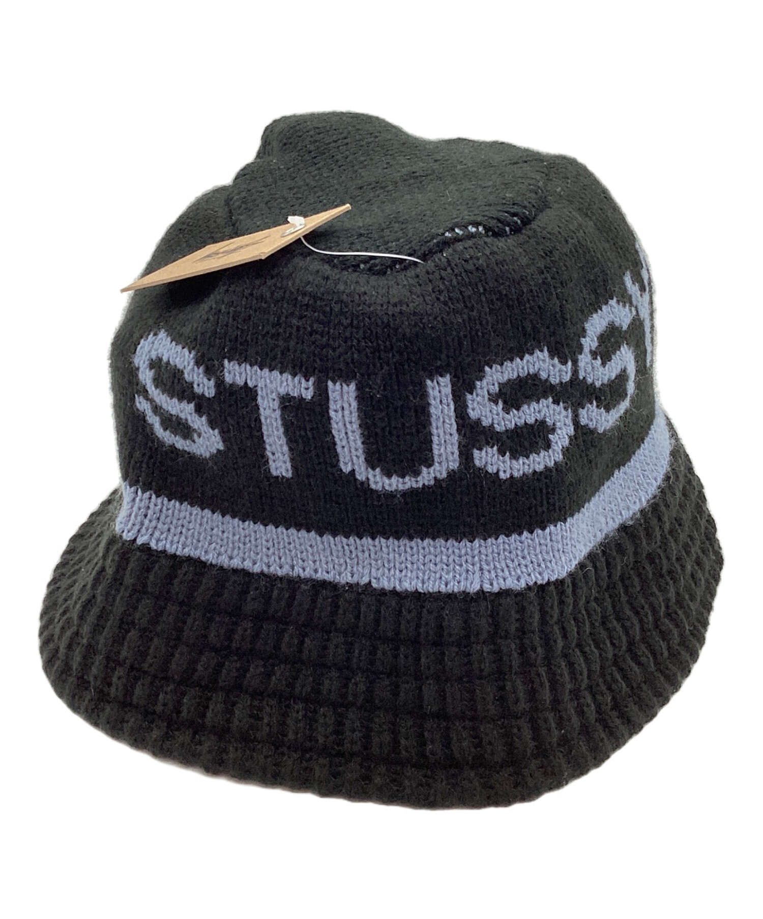 stussy (ステューシー) JACQUARD KNIT BUCKET HAT ブラック サイズ:L/XL 未使用品