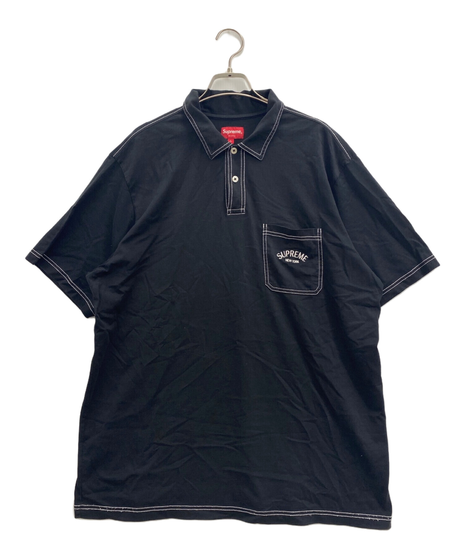 SUPREME (シュプリーム) ポロシャツ ブラック サイズ:L