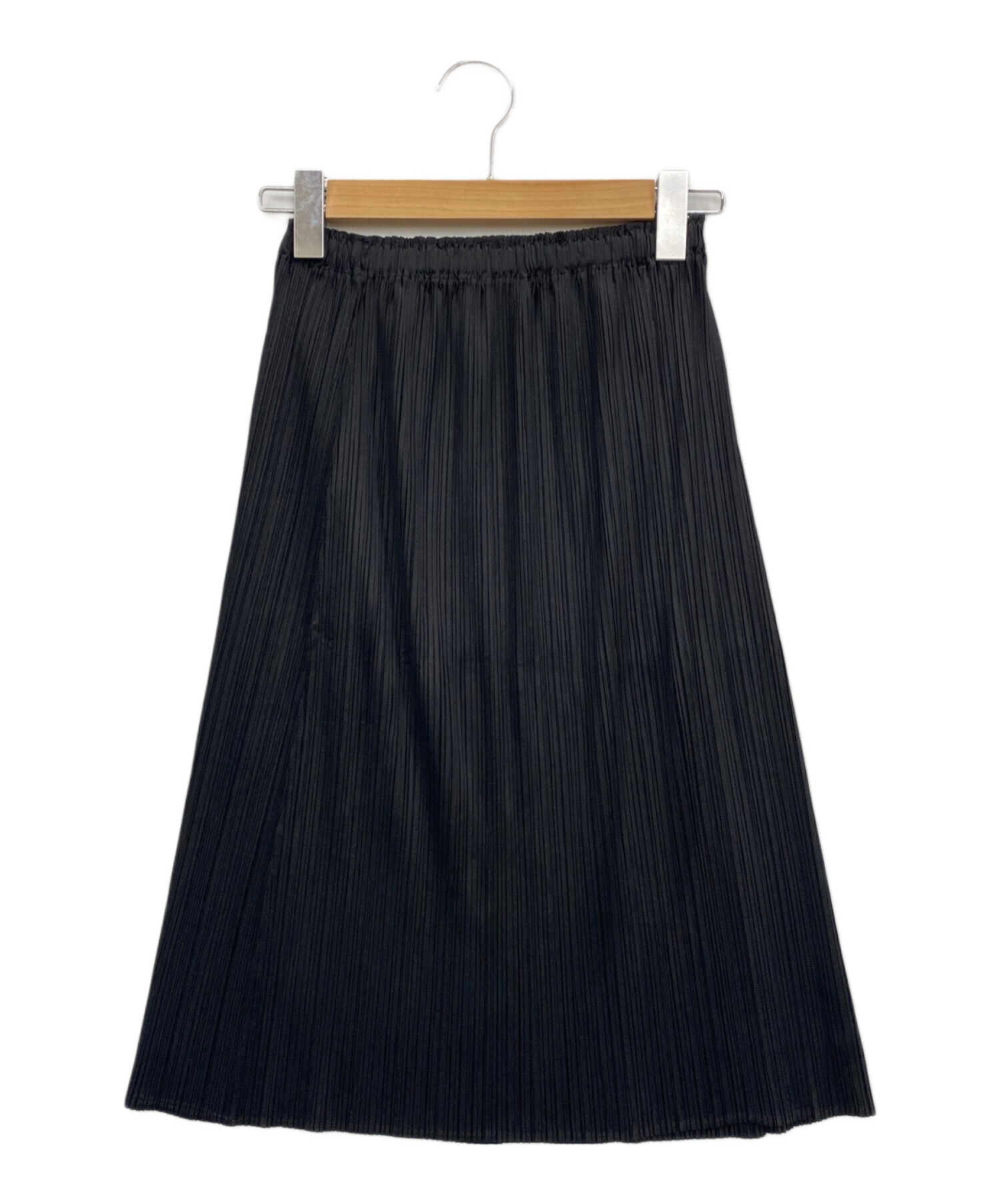 PLEATS PLEASE (プリーツプリーズ) ロングスカート ブラック サイズ:1