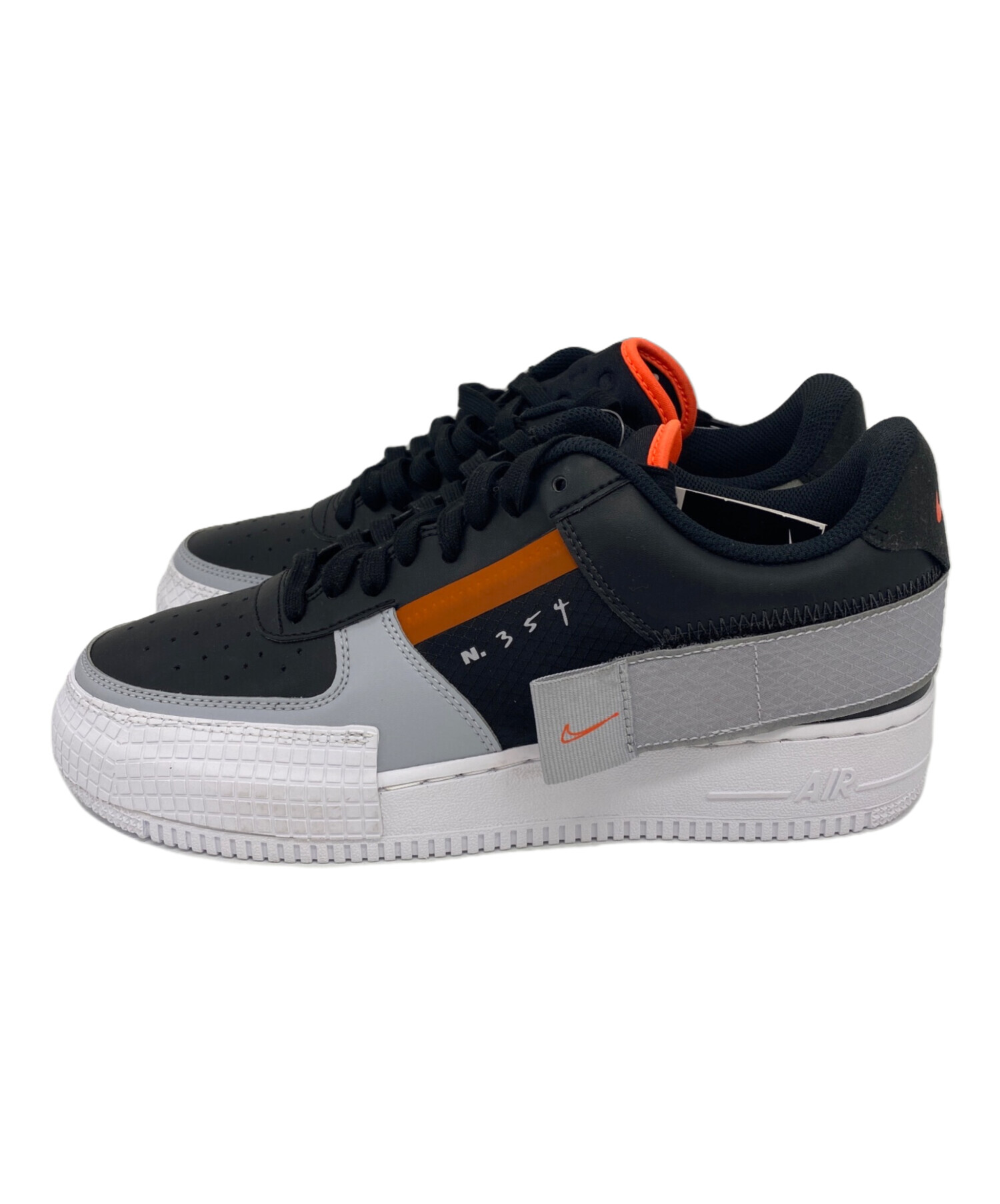 NIKE (ナイキ) NIKE AIR FORCE 1 TYPE BLACK HYPER CRIMSON(ナイキ エアフォース タイプ ブラック  ハイパー クリムゾン) ブラック サイズ:27.5