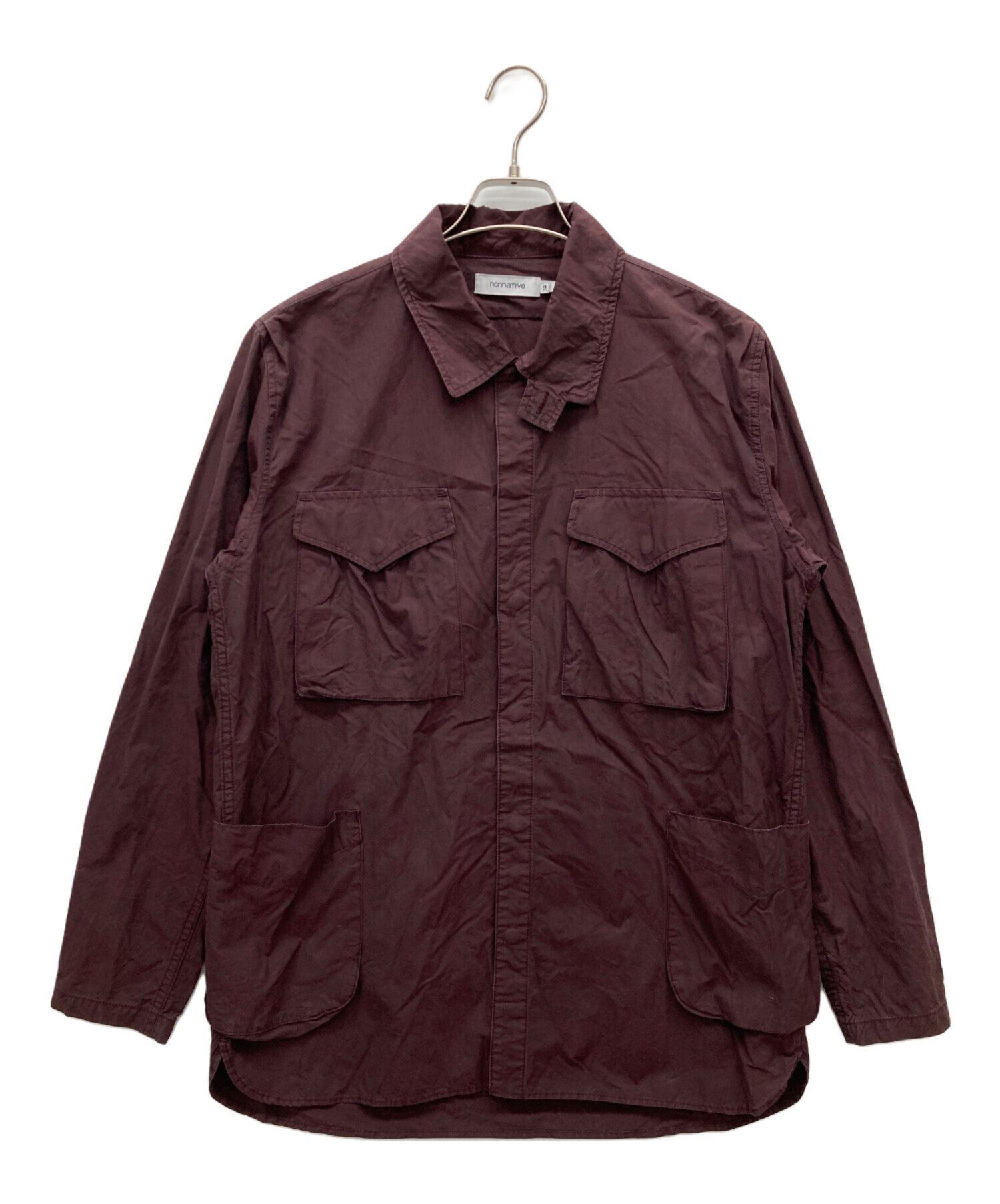 中古・古着通販】nonnative (ノンネイティブ) HUNTER SHIRT JACKET COTTON BROA バーガンディー  サイズ:SIZE 2｜ブランド・古着通販 トレファク公式【TREFAC FASHION】スマホサイト