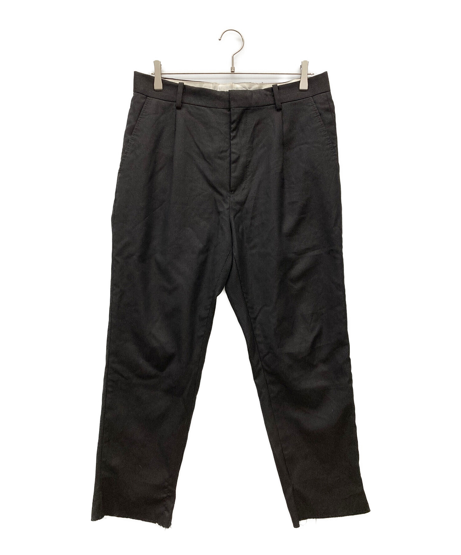 WACKO MARIA dormeuil (ワコマリア) ＧＬＩＴＴＥＲ　ＰＬＥＡＴＥＤ　ＴＲＯＵＳＥＲＳ ブラック サイズ:L