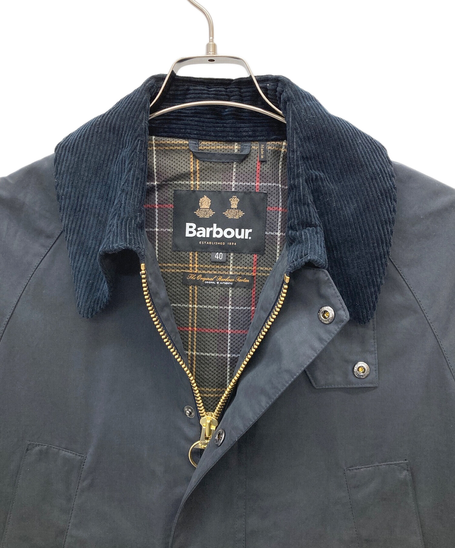 中古・古着通販】Barbour (バブアー) ピーチスキン コットン ブルゾン ネイビー サイズ:SIZE40｜ブランド・古着通販  トレファク公式【TREFAC FASHION】スマホサイト