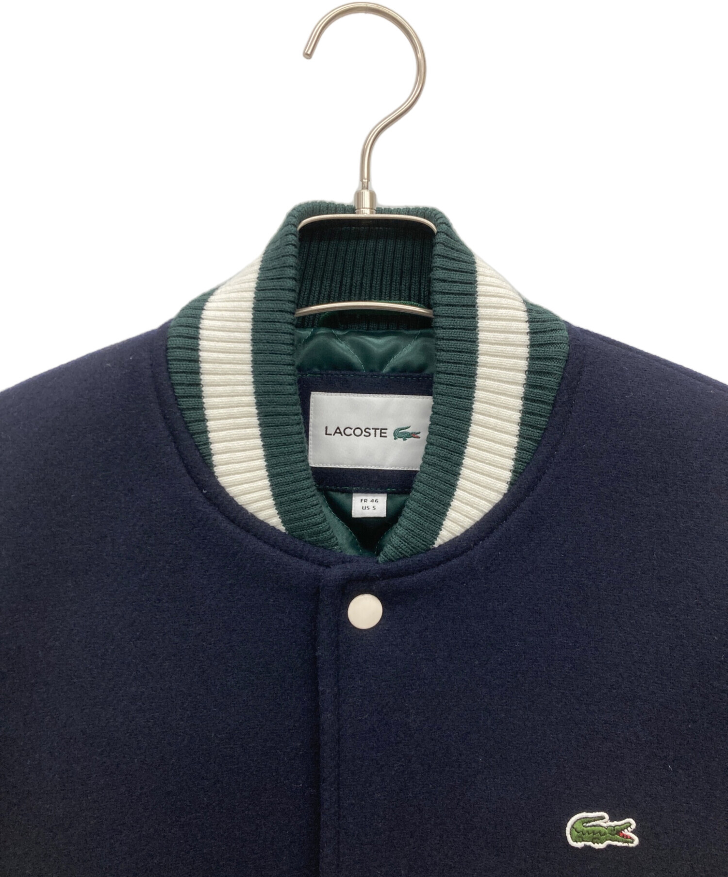 中古・古着通販】LACOSTE (ラコステ) ウールブレンドスタジアムジャケット ベージュ×ネイビー サイズ:SIZE US S｜ブランド・古着通販  トレファク公式【TREFAC FASHION】スマホサイト