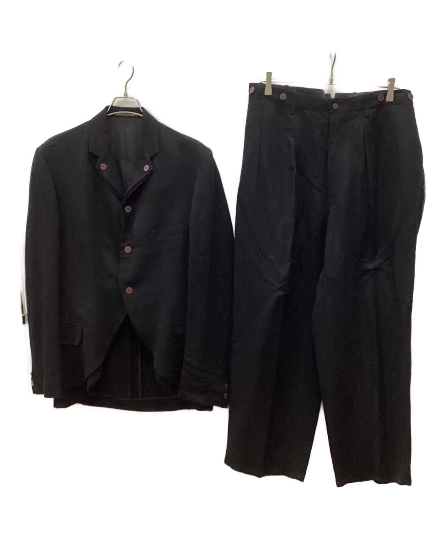 中古・古着通販】Yohji Yamamoto pour homme (ヨウジヤマモト プールオム) アーカイブレーヨンリネンセットアップ ブラック  サイズ:３｜ブランド・古着通販 トレファク公式【TREFAC FASHION】スマホサイト