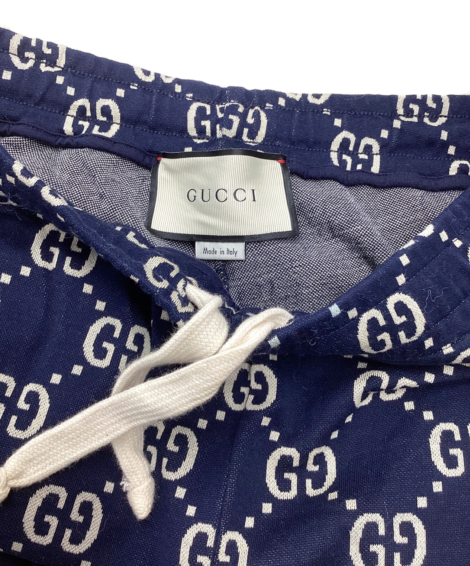 GUCCI (グッチ) GGジャカード ジョギングパンツ ネイビー サイズ:XS