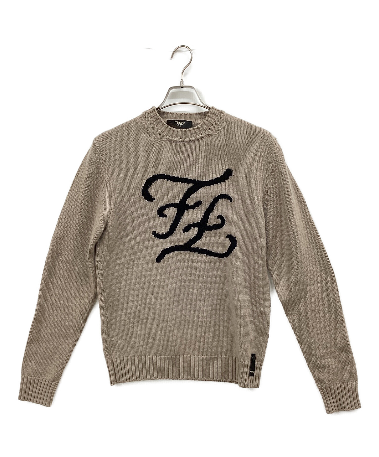 中古・古着通販】FENDI (フェンディ) カシミヤロゴニット ベージュ ...