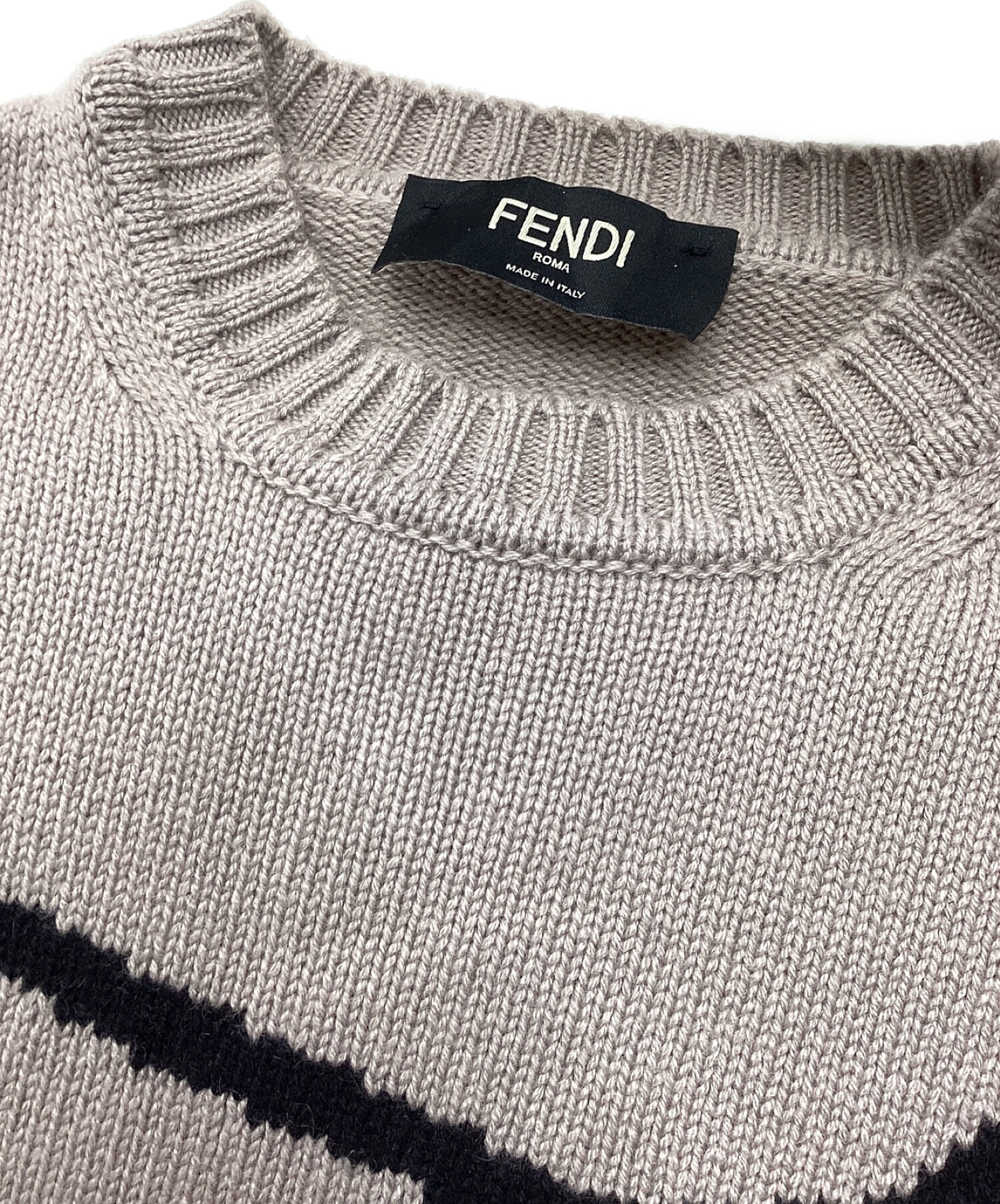 中古・古着通販】FENDI (フェンディ) カシミヤロゴニット ベージュ サイズ:46｜ブランド・古着通販 トレファク公式【TREFAC  FASHION】スマホサイト