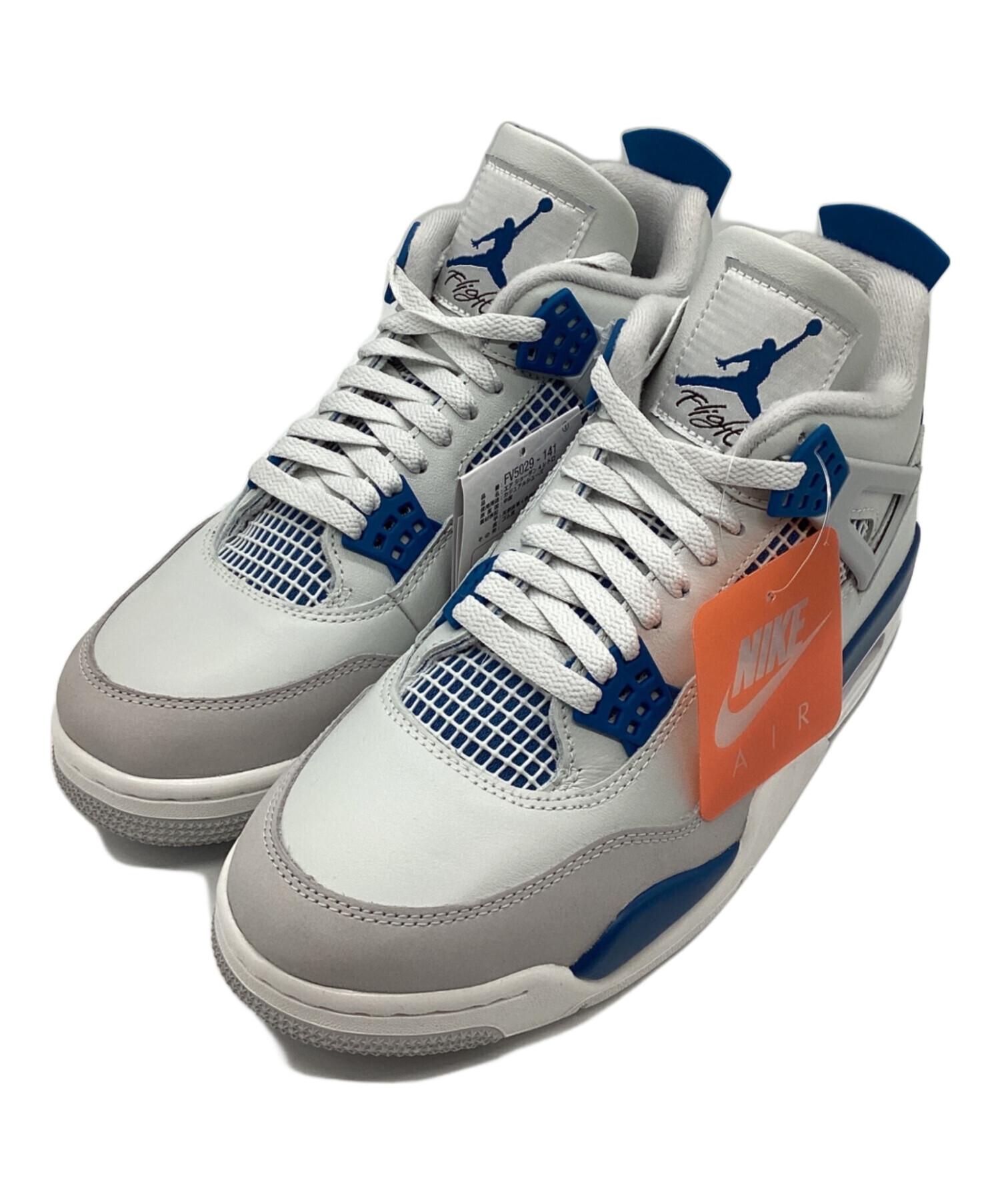 NIKE (ナイキ) エア ジョーダン 4レトロ(NIKE AIR JORDAN 4 retro) ホワイト×ブルー サイズ:27.5cm 未使用品