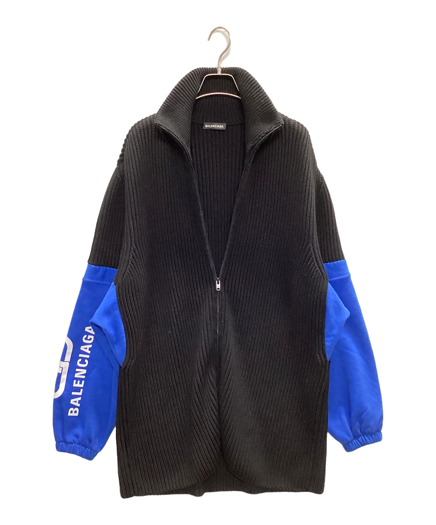 中古・古着通販】BALENCIAGA (バレンシアガ) ジップアップニットカーディガン ブラック×ブルー サイズ:S｜ブランド・古着通販  トレファク公式【TREFAC FASHION】スマホサイト