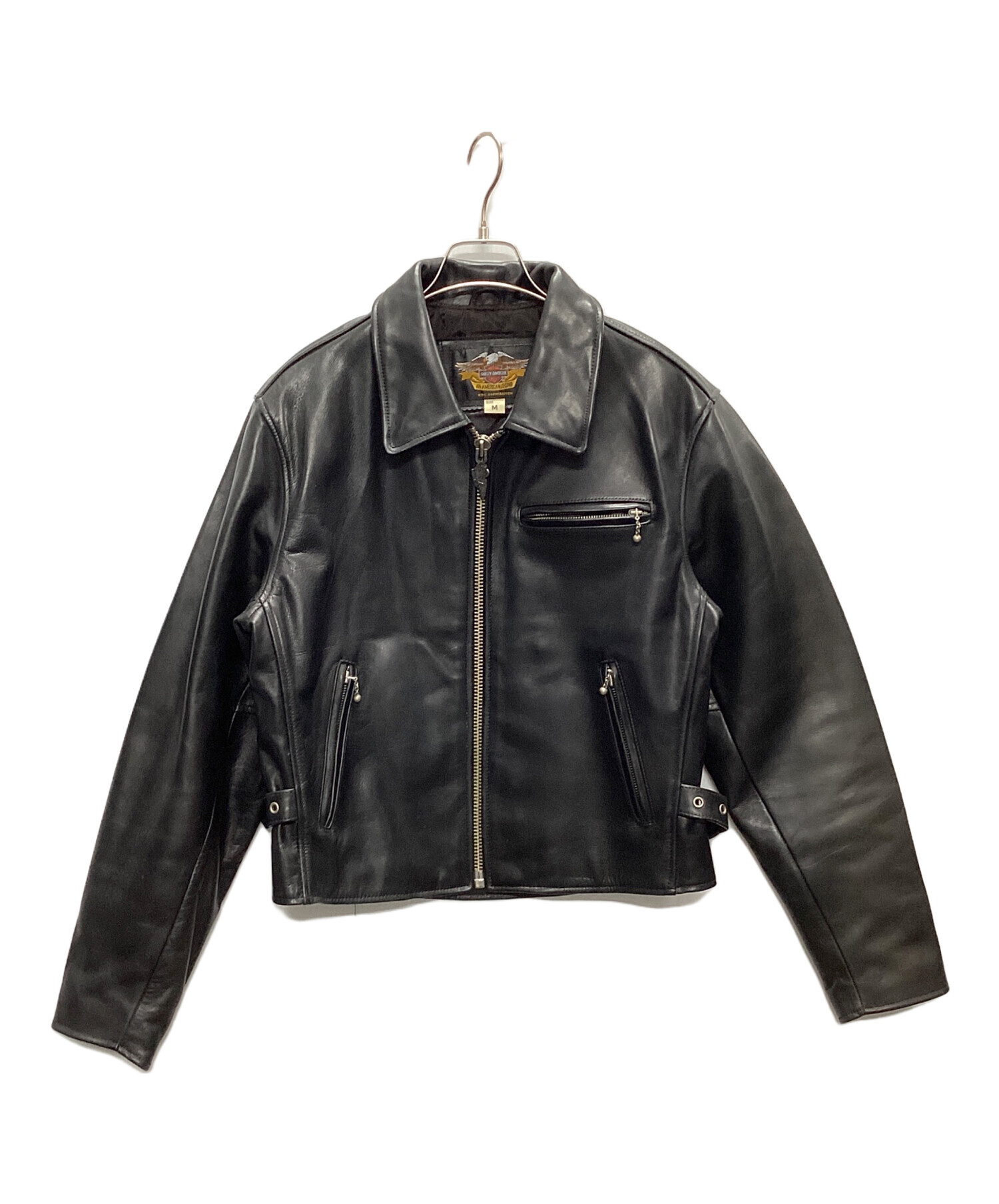 中古・古着通販】HARLEY-DAVIDSON (ハーレーダビッドソン) シングルライダースジャケット ブラック サイズ:Ⅿ｜ブランド・古着通販  トレファク公式【TREFAC FASHION】スマホサイト