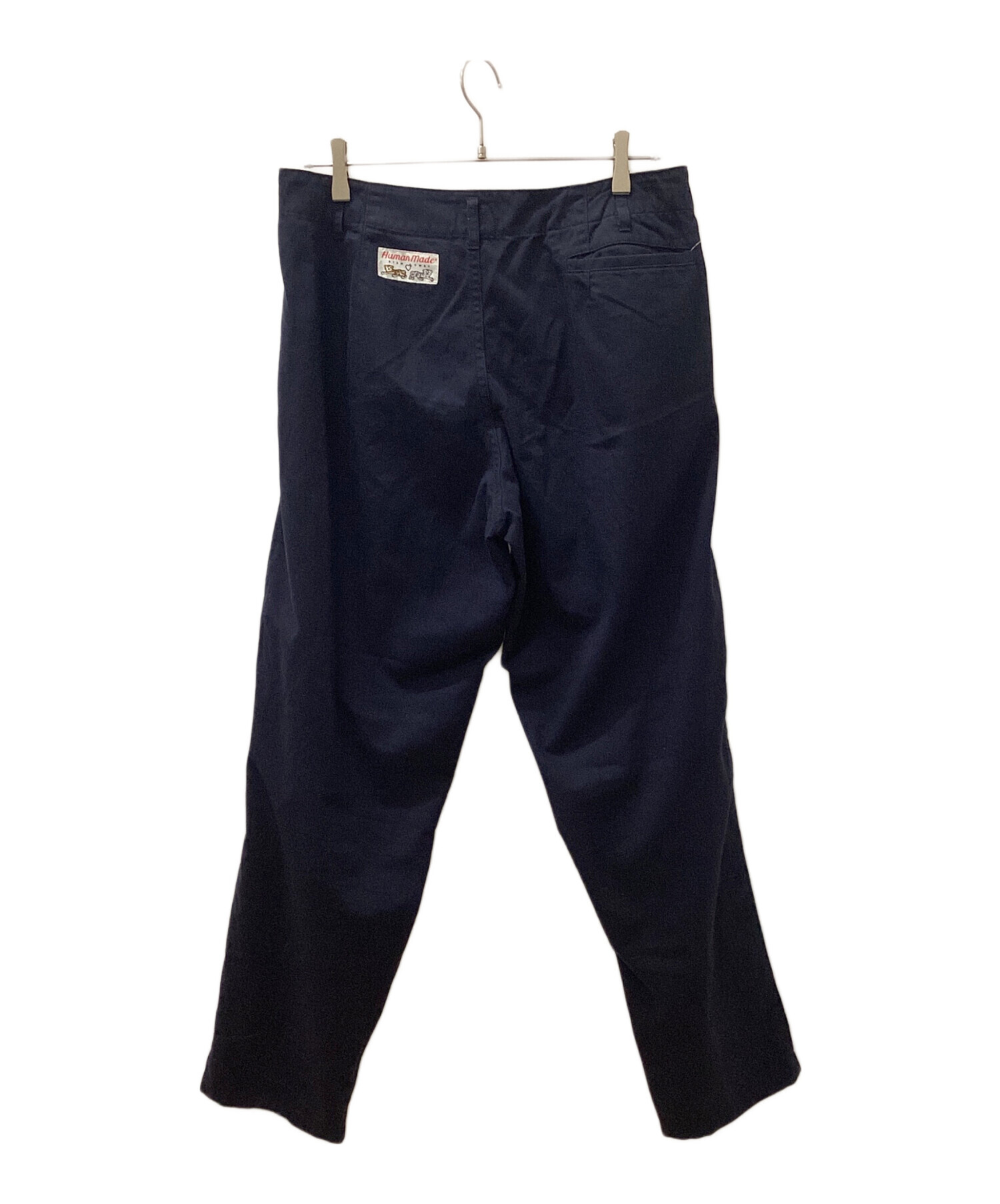 中古】代官山)HUMAN MADE ヒューマンメイド CHINO PANTS 混じる ハートロゴ チノパン ネイビー サイズL ワーク