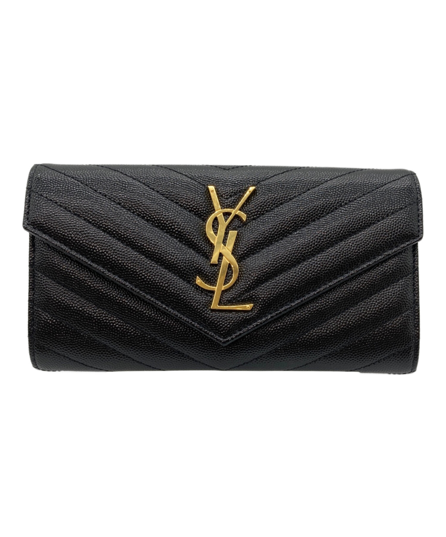 中古・古着通販】Yves Saint Laurent (イヴサンローラン) 長財布 ブラック｜ブランド・古着通販 トレファク公式【TREFAC  FASHION】スマホサイト