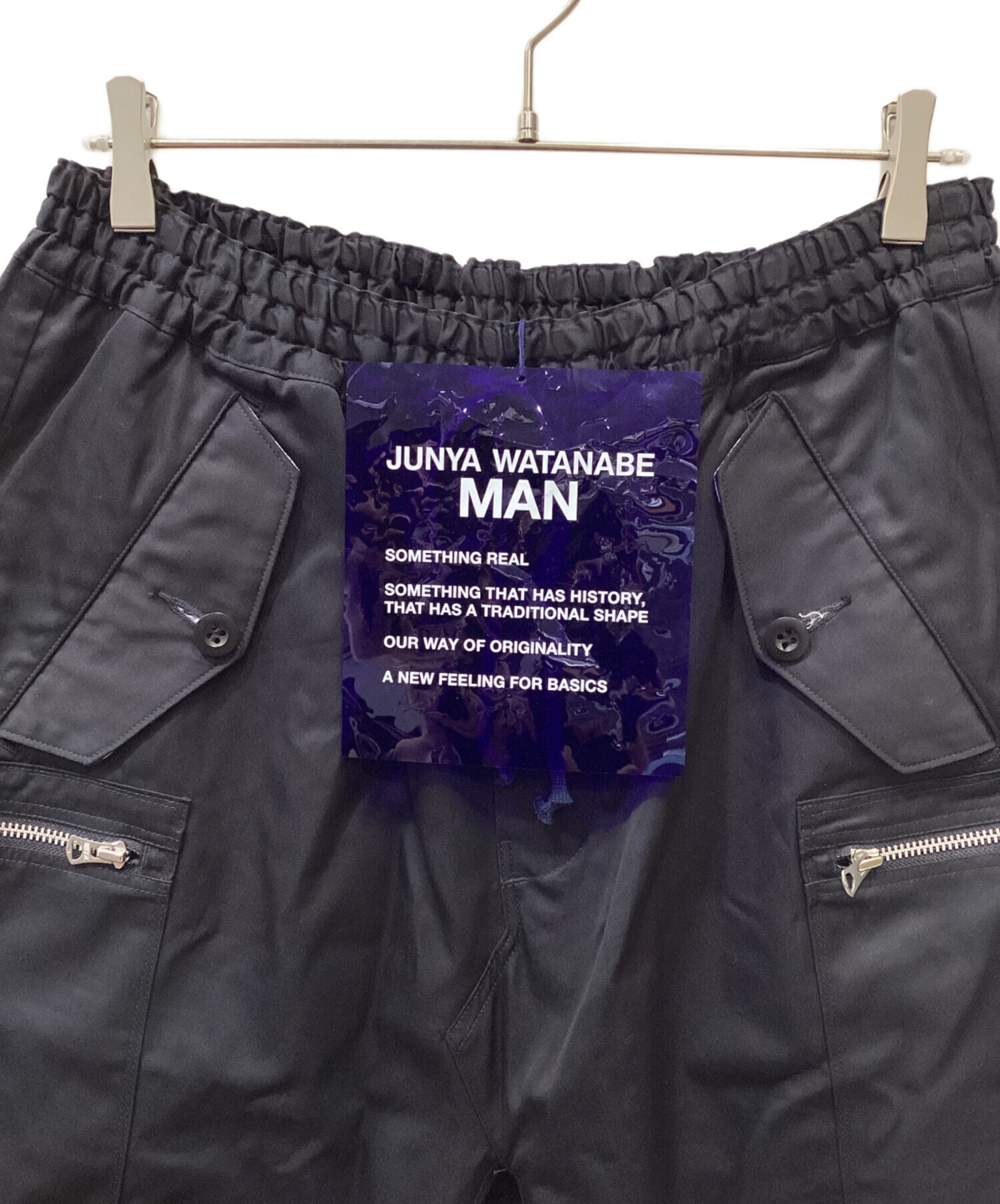 中古・古着通販】COMME des GARCONS JUNYA WATANABE MAN (コム デ ギャルソン ジュンヤ ワタナベ マン)  綿ウェザー カーゴ型サルエルパンツ ブラック サイズ:L 未使用品｜ブランド・古着通販 トレファク公式【TREFAC FASHION】スマホサイト