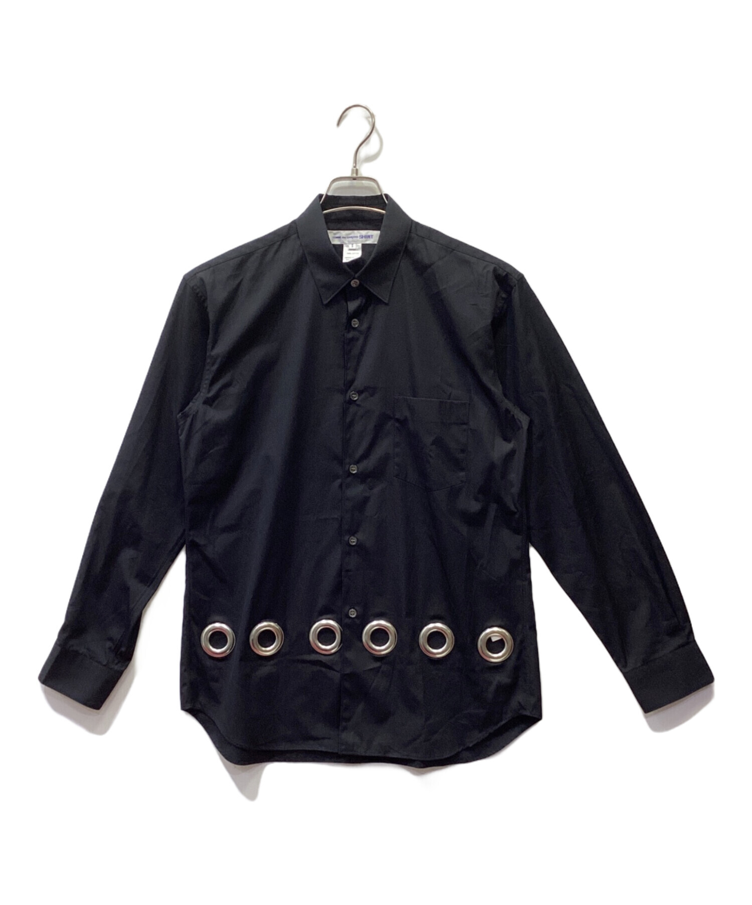 中古・古着通販】COMME des GARCONS SHIRT (コムデギャルソンシャツ) アイレットトリムシャツ ブラック  サイズ:S｜ブランド・古着通販 トレファク公式【TREFAC FASHION】スマホサイト