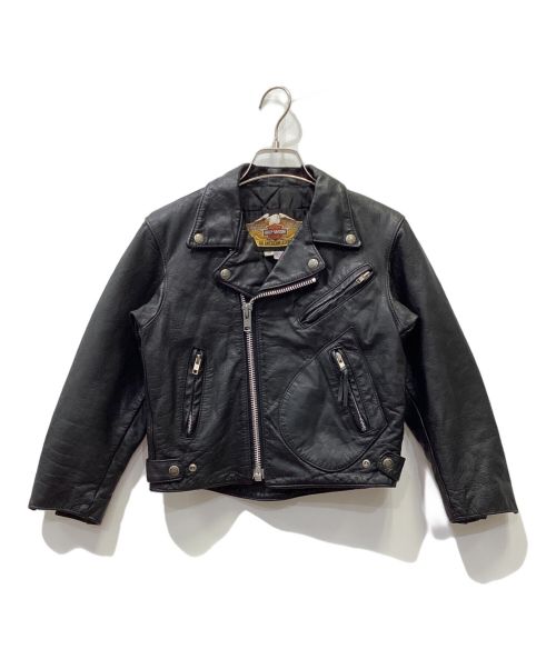 【中古・古着通販】HARLEY-DAVIDSON (ハーレーダビッドソン) 90s USA製 ダブルライダースレザージャケット ブラック  サイズ:10｜ブランド・古着通販 トレファク公式【TREFAC FASHION】スマホサイト