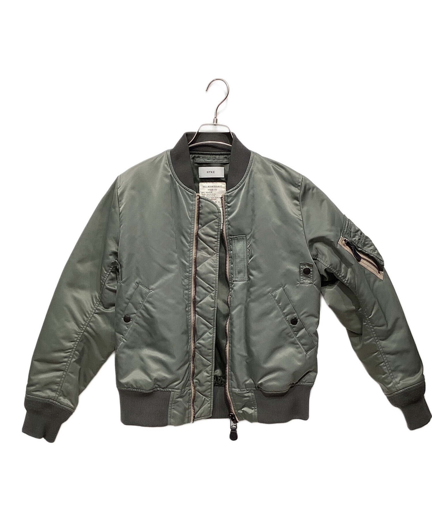 HYKE (ハイク) MA-1 TYPE JACKET オリーブ サイズ:2