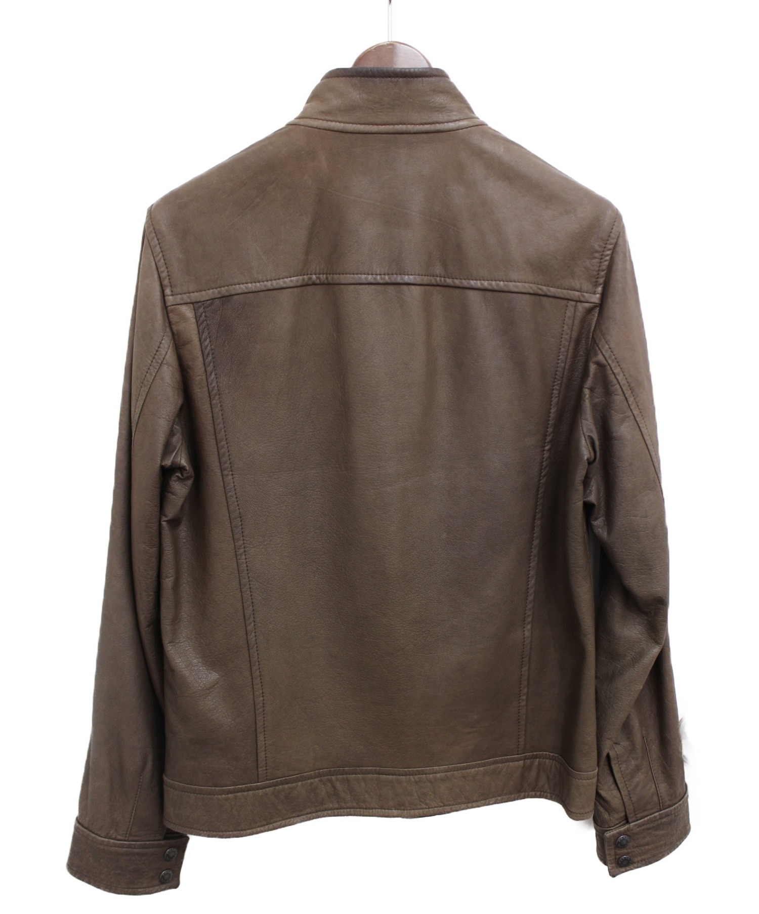 PRADA vintage レザージャケット ブラウン サイズ48定価不明