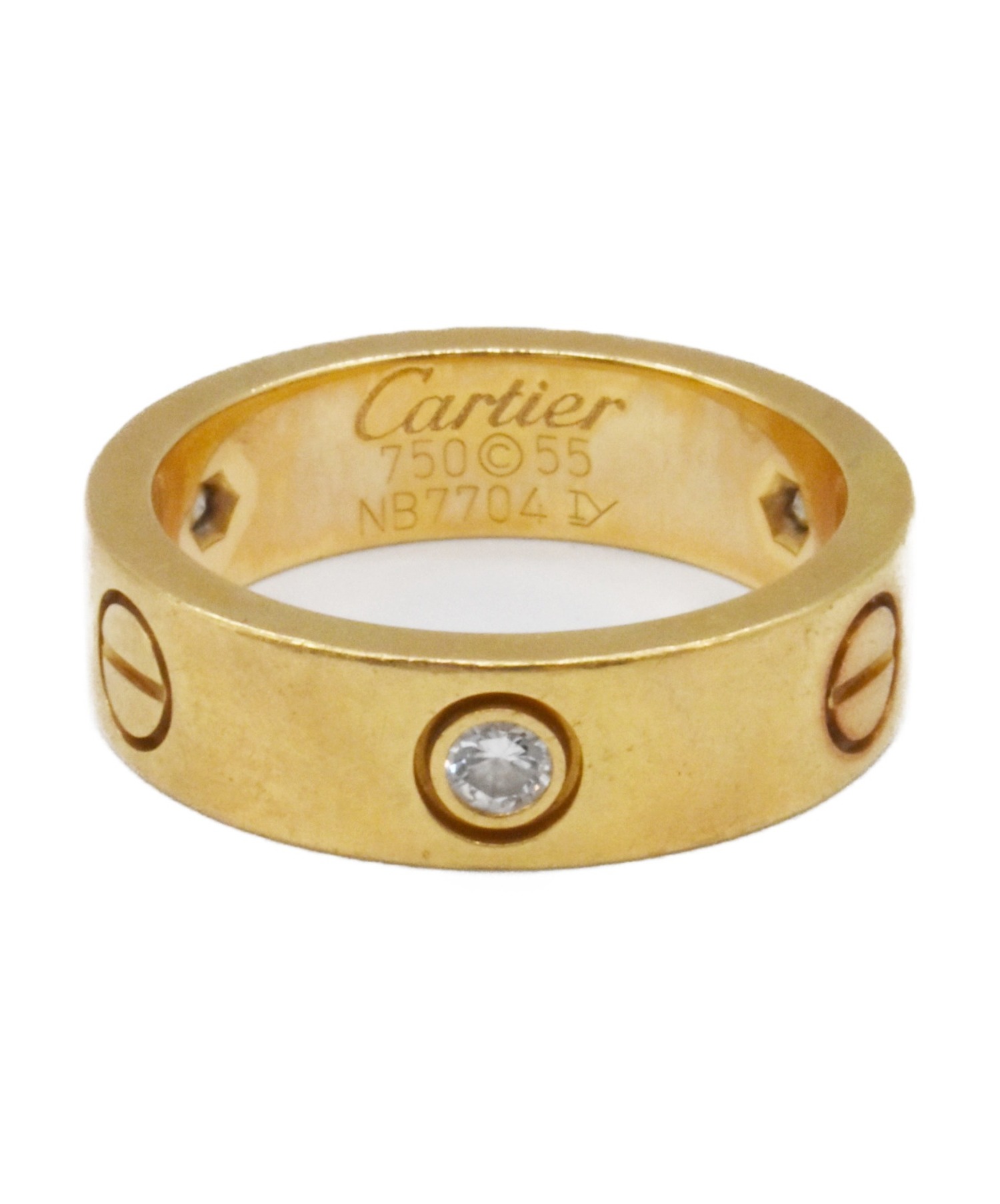 Cartier (カルティエ) ハーフダイヤラブリング サイズ:55 K18YG 3Pダイヤモンド