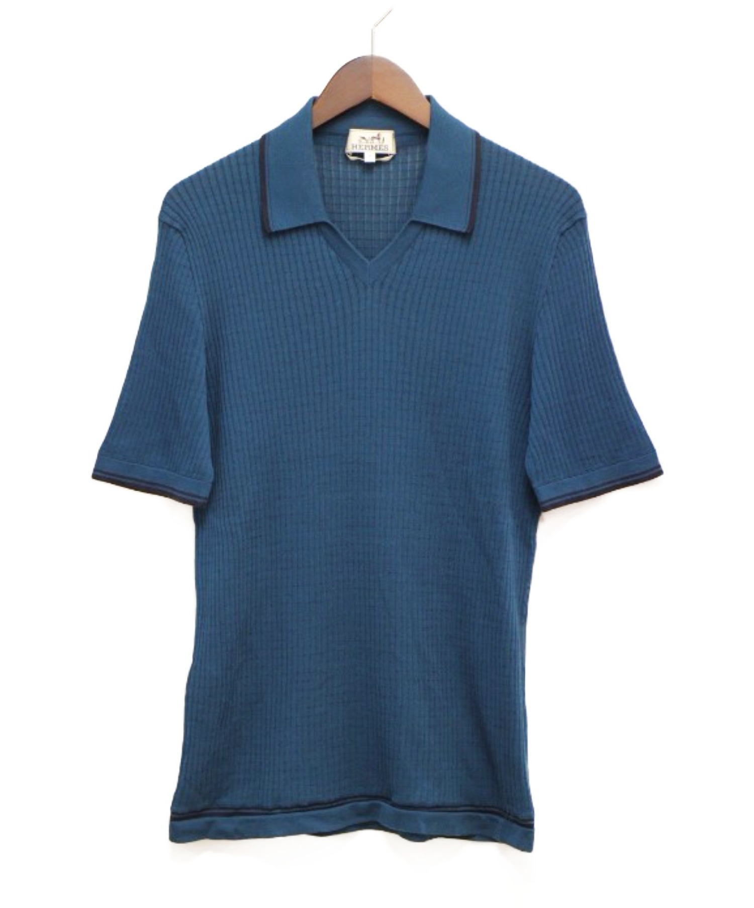HERMES エルメス S/S Cotton Polo 半袖コットン ポロシャツ ブラウン