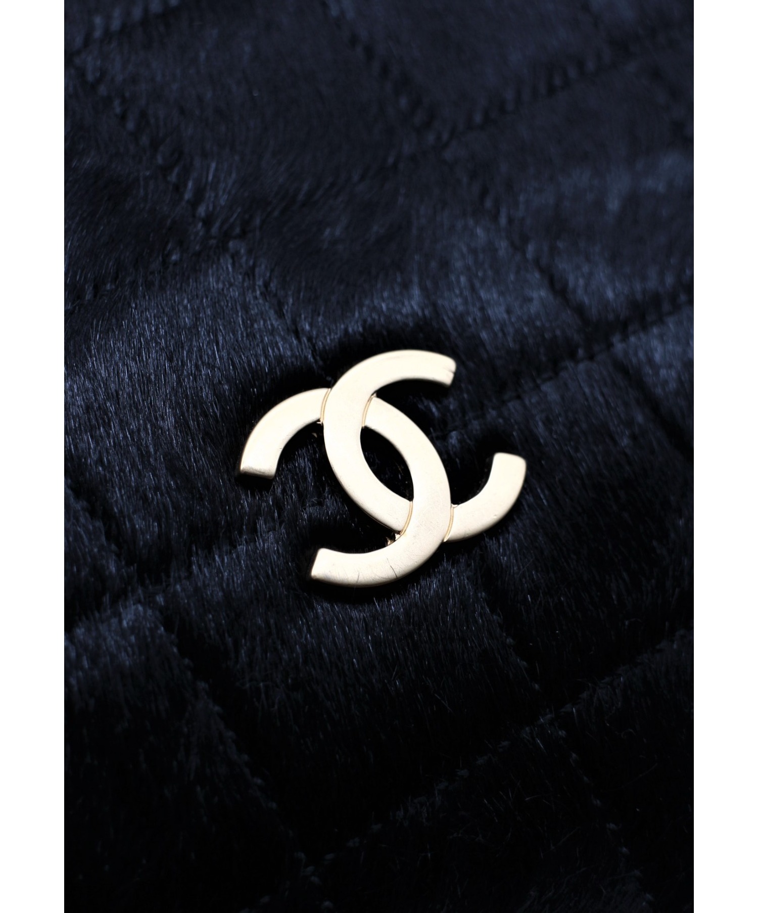 CHANEL (シャネル) 巾着ショルダーバッグ ブラック サイズ:- チョコバー ハラコ 6752887