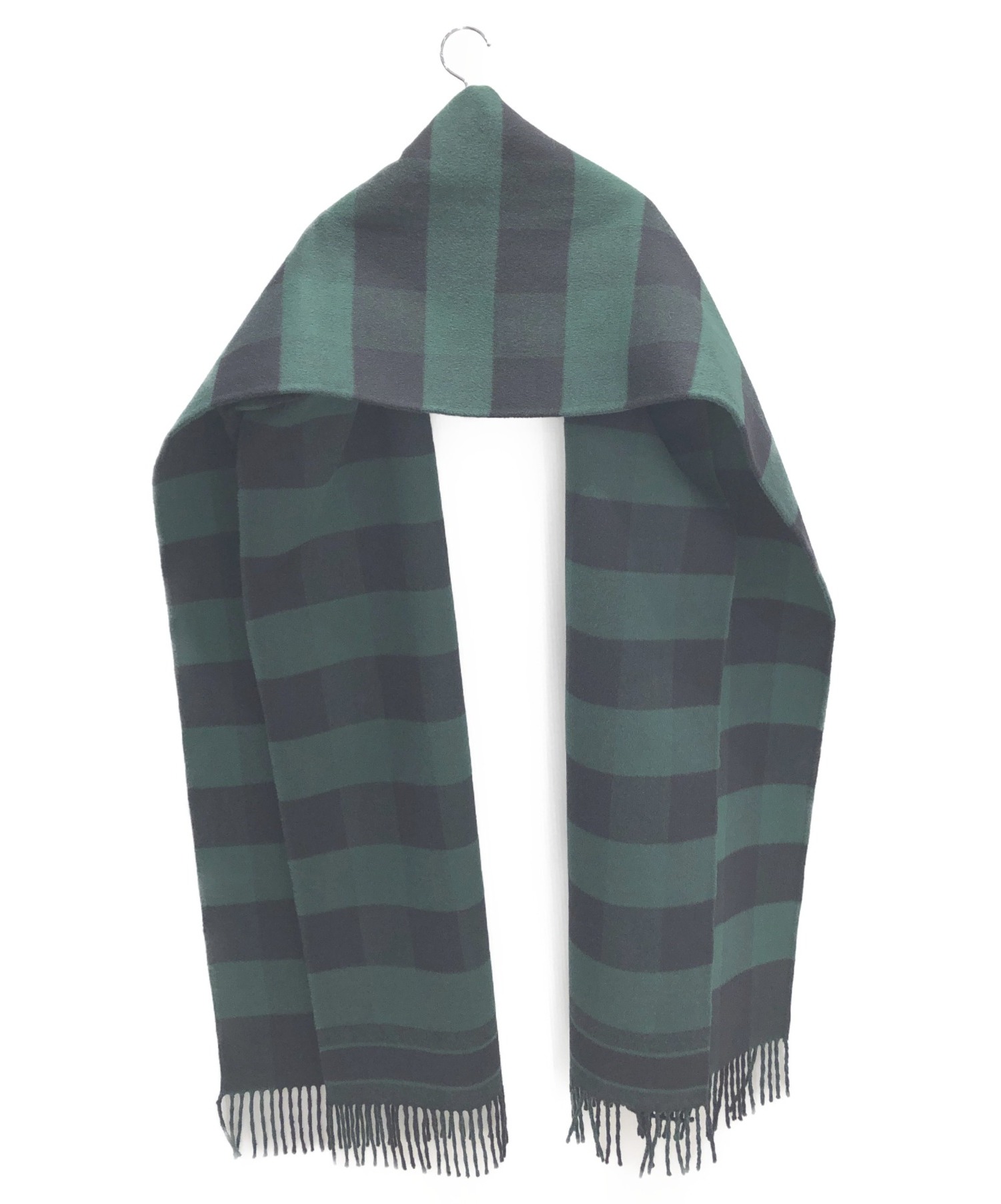 Christian Dior (クリスチャンディオール) フリンジウールスカーフジャケット ブラック×グリーン サイズ:XS