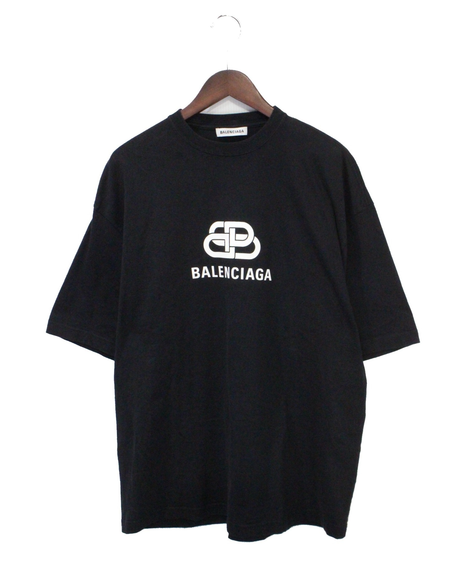 希少 人気デザイン BALENCIAGA BBロゴ Tシャツ オーバーサイズ 黒カラーブラック黒