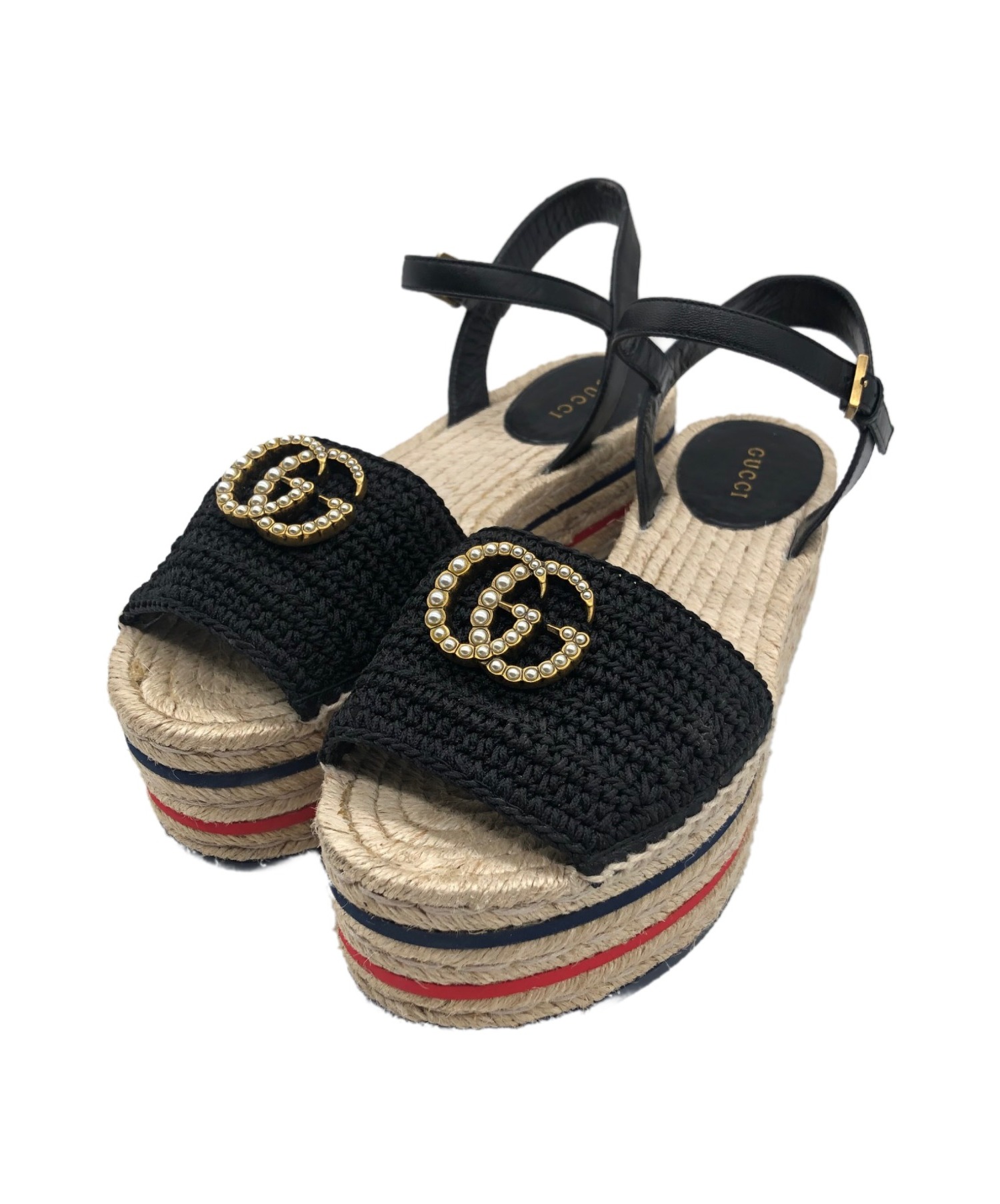 GUCCI (グッチ) プラットフォームサンダル ブラック サイズ:36 551880