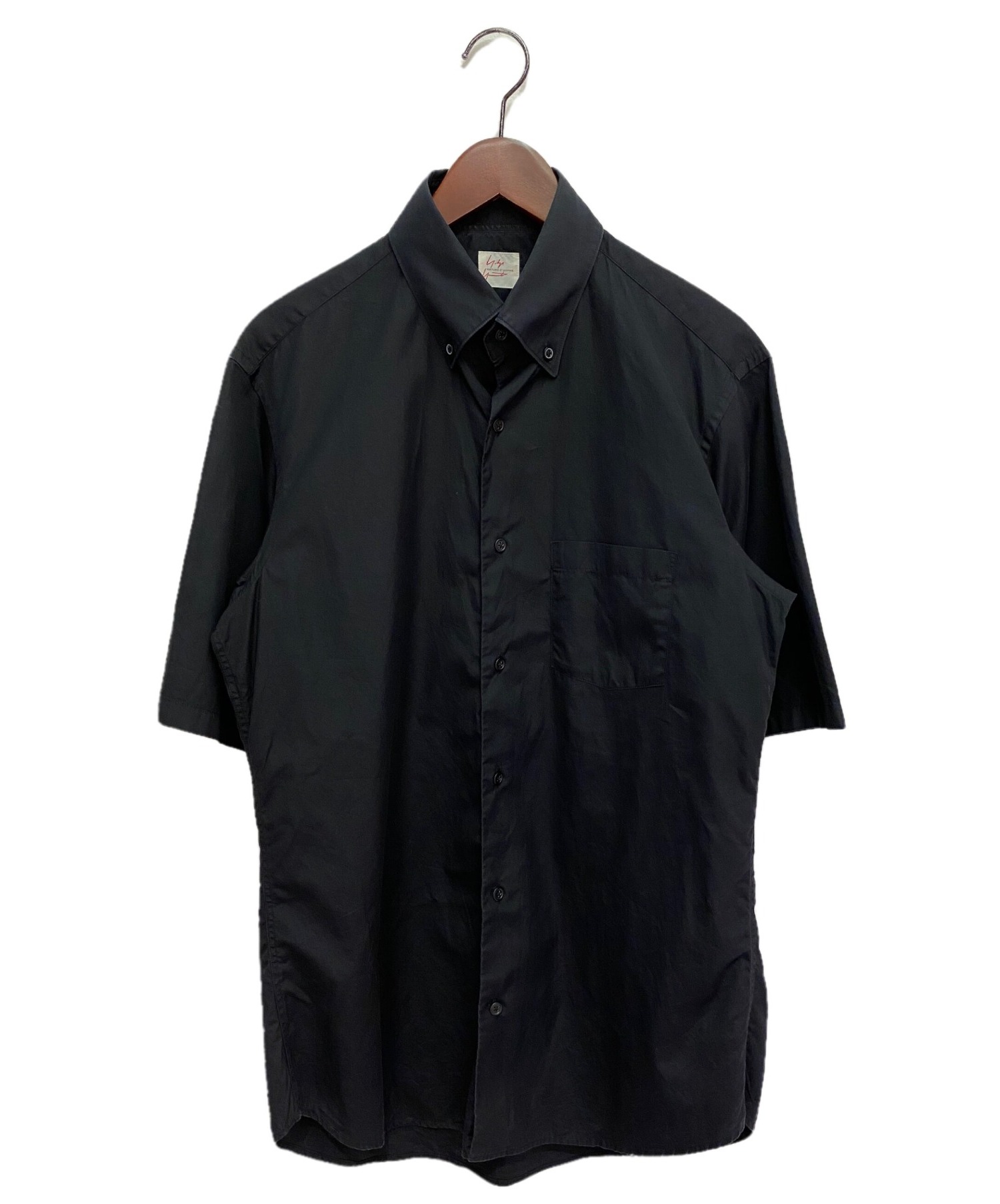 Yohji Yamamoto COSTUME'D HOMME (ヨウジヤマモト コスチュームド オム) ボタンダウン半袖シャツ ブラック サイズ:3