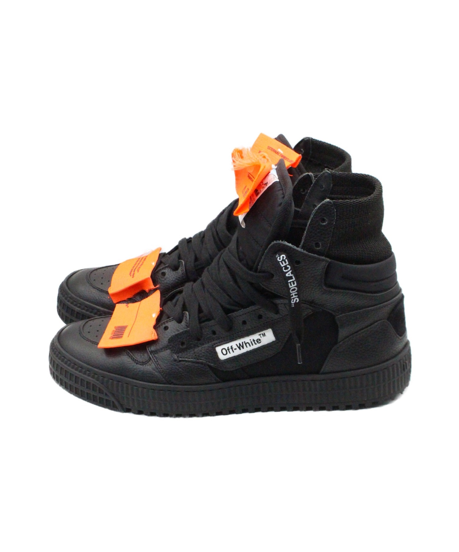 OFFWHITE (オフホワイト) ハイカットスニーカー ブラック サイズ:25.5cm