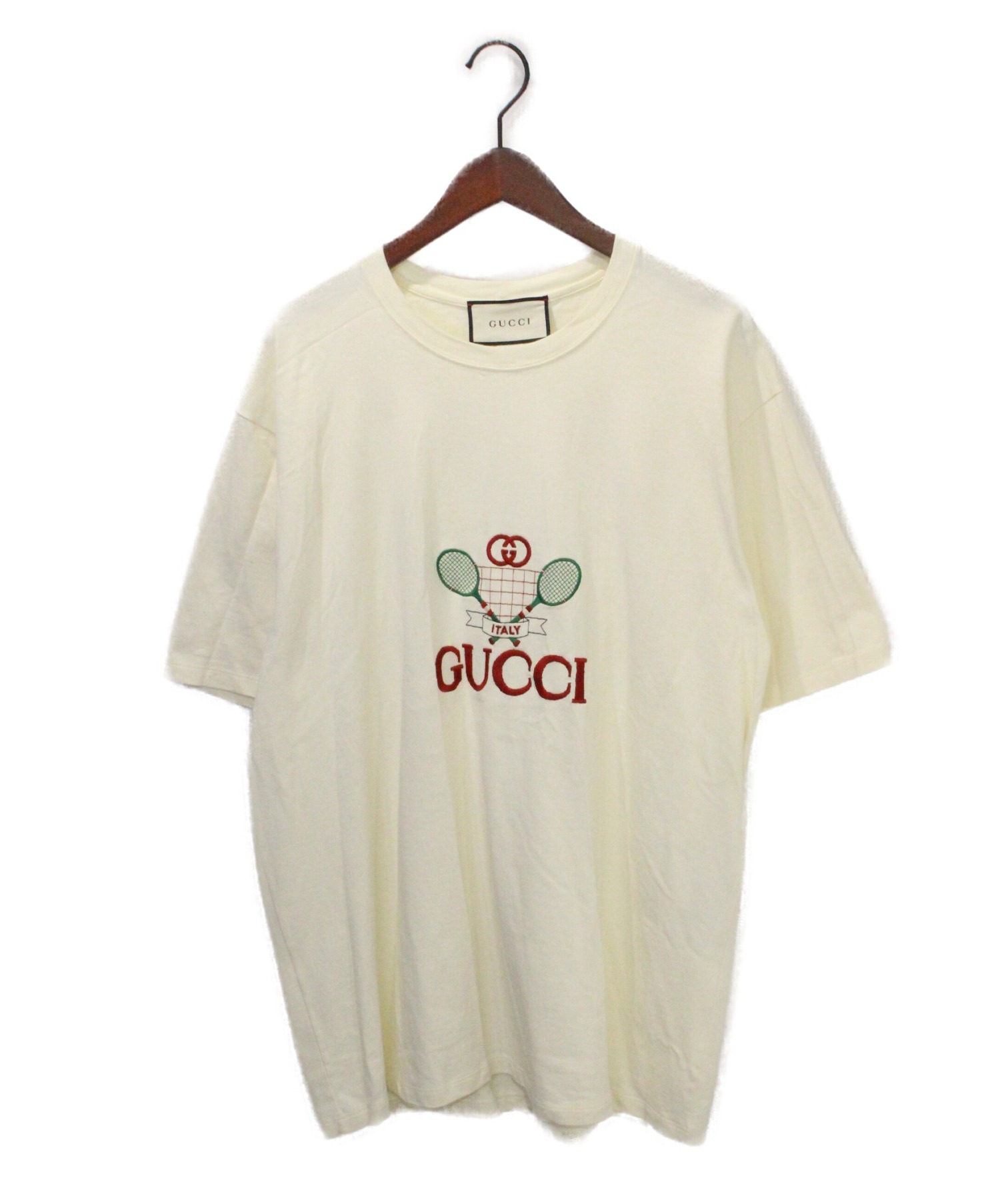 中古・古着通販】GUCCI (グッチ) テニスTシャツ オフホワイト サイズ 