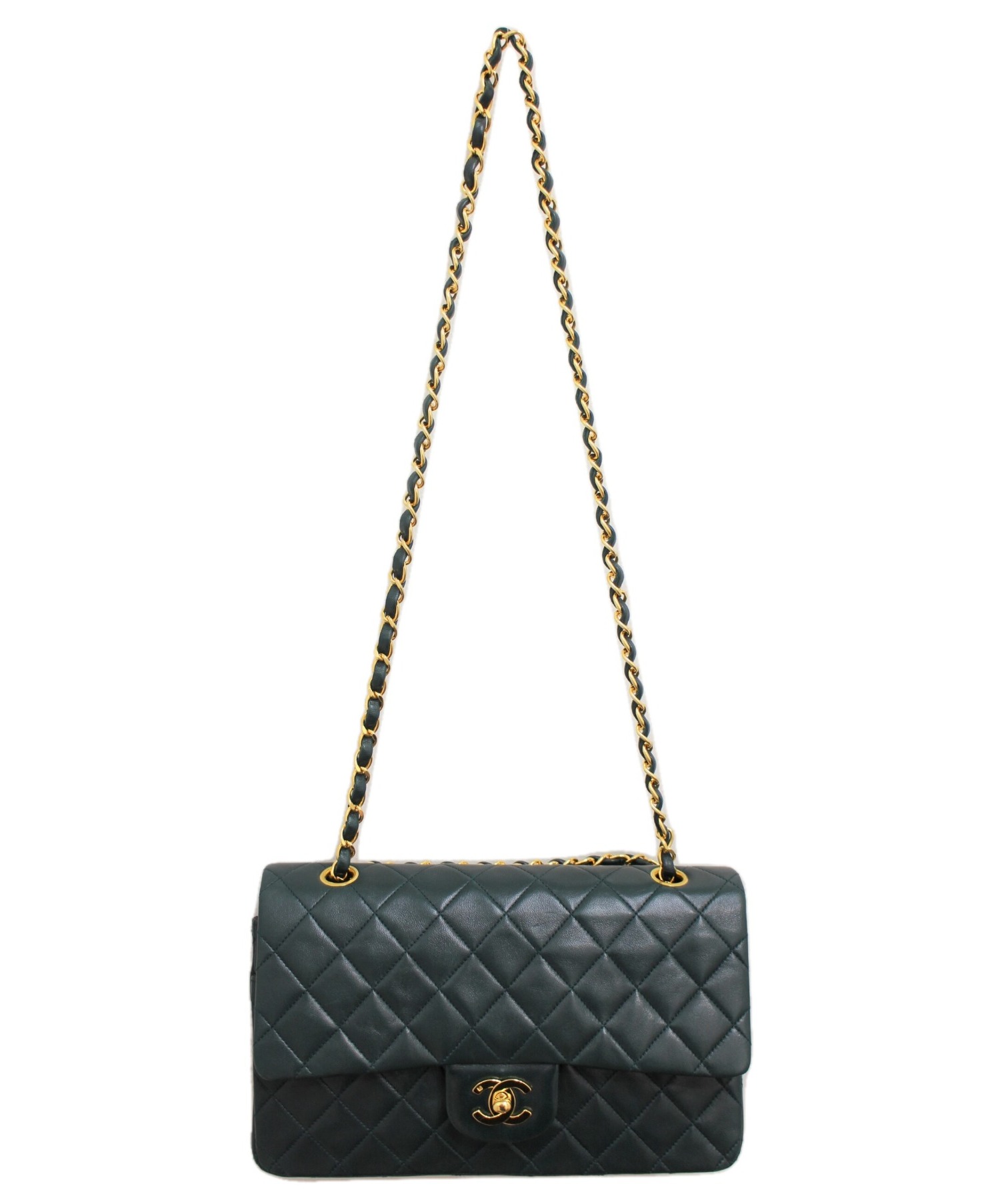 中古・古着通販】CHANEL (シャネル) ダブルフラップマトラッセ ダークグリーン サイズ:25 マトラッセ 25  2495192｜ブランド・古着通販 トレファク公式【TREFAC FASHION】スマホサイト