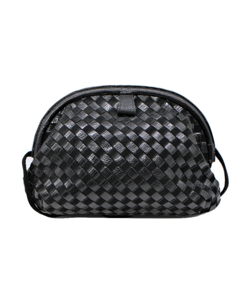 中古・古着通販】BOTTEGA VENETA (ボッテガ ヴェネタ) がま口ショルダーバッグ ブラック サイズ:- □｜ブランド・古着通販  トレファク公式【TREFAC FASHION】スマホサイト