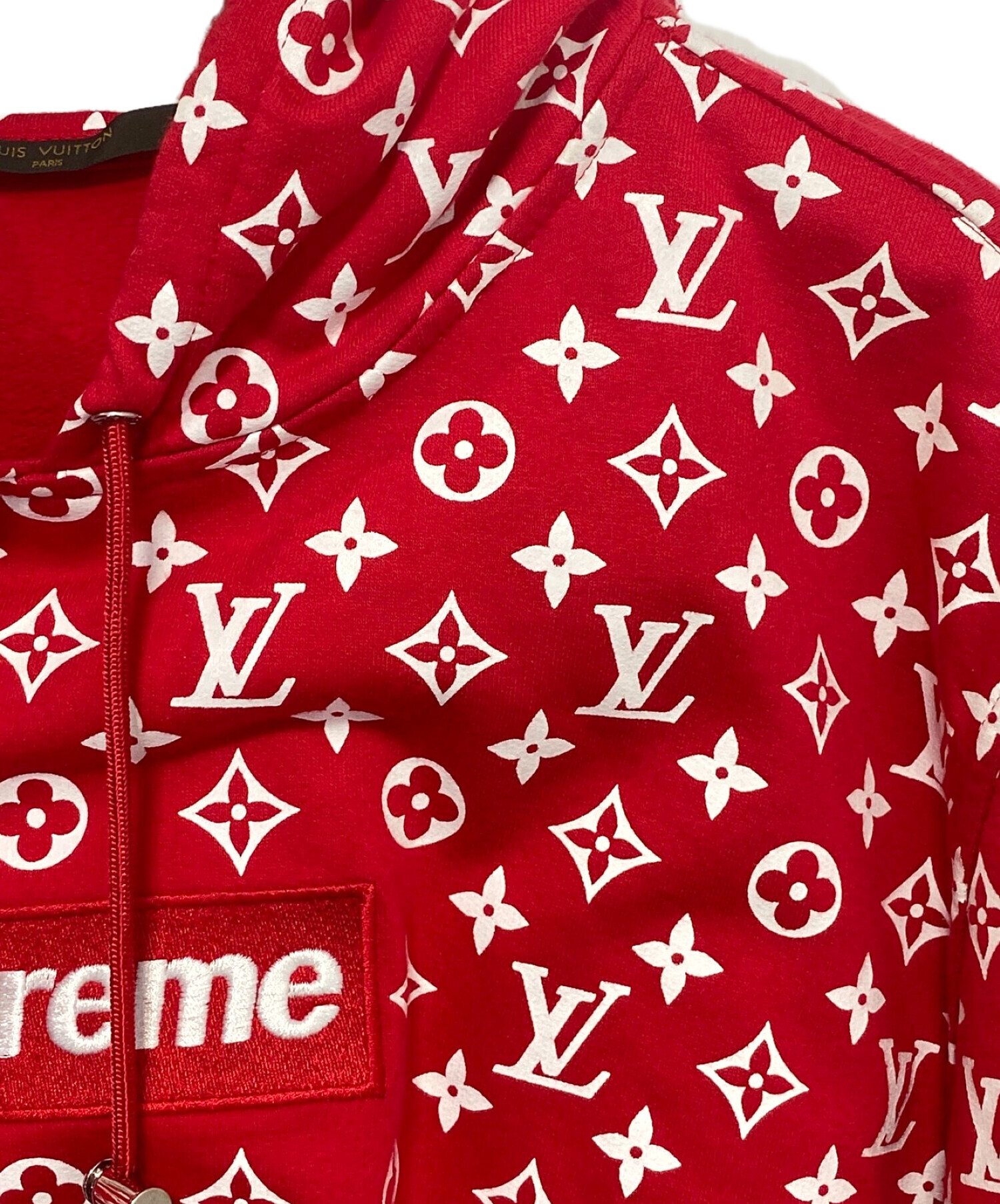 SUPREME × LOUIS VUITTON (シュプリーム × ルイ ヴィトン) Box Logo Hooded Sweatshirt レッド  サイズ:XL