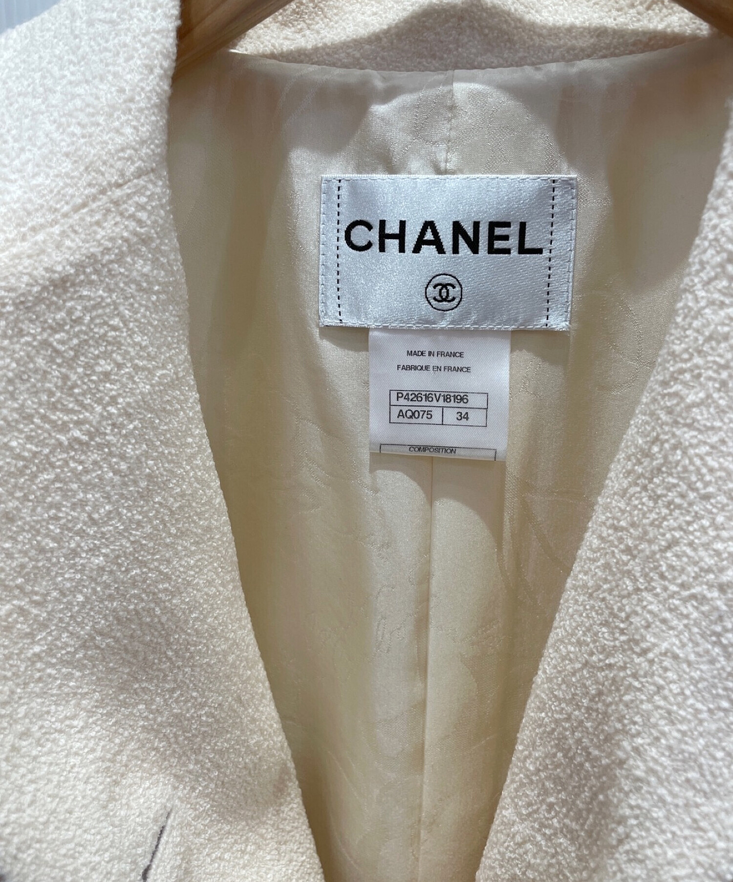 CHANEL (シャネル) ツイードジャケット ホワイト サイズ:34