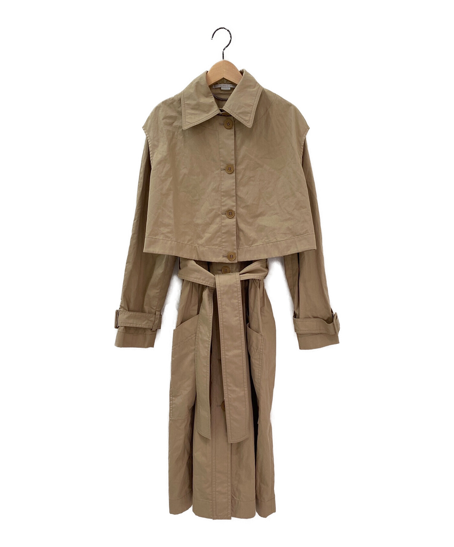 STELLA McCARTNEY (ステラマッカートニー) Elasticated waist cotton trench coat ベージュ  サイズ:36