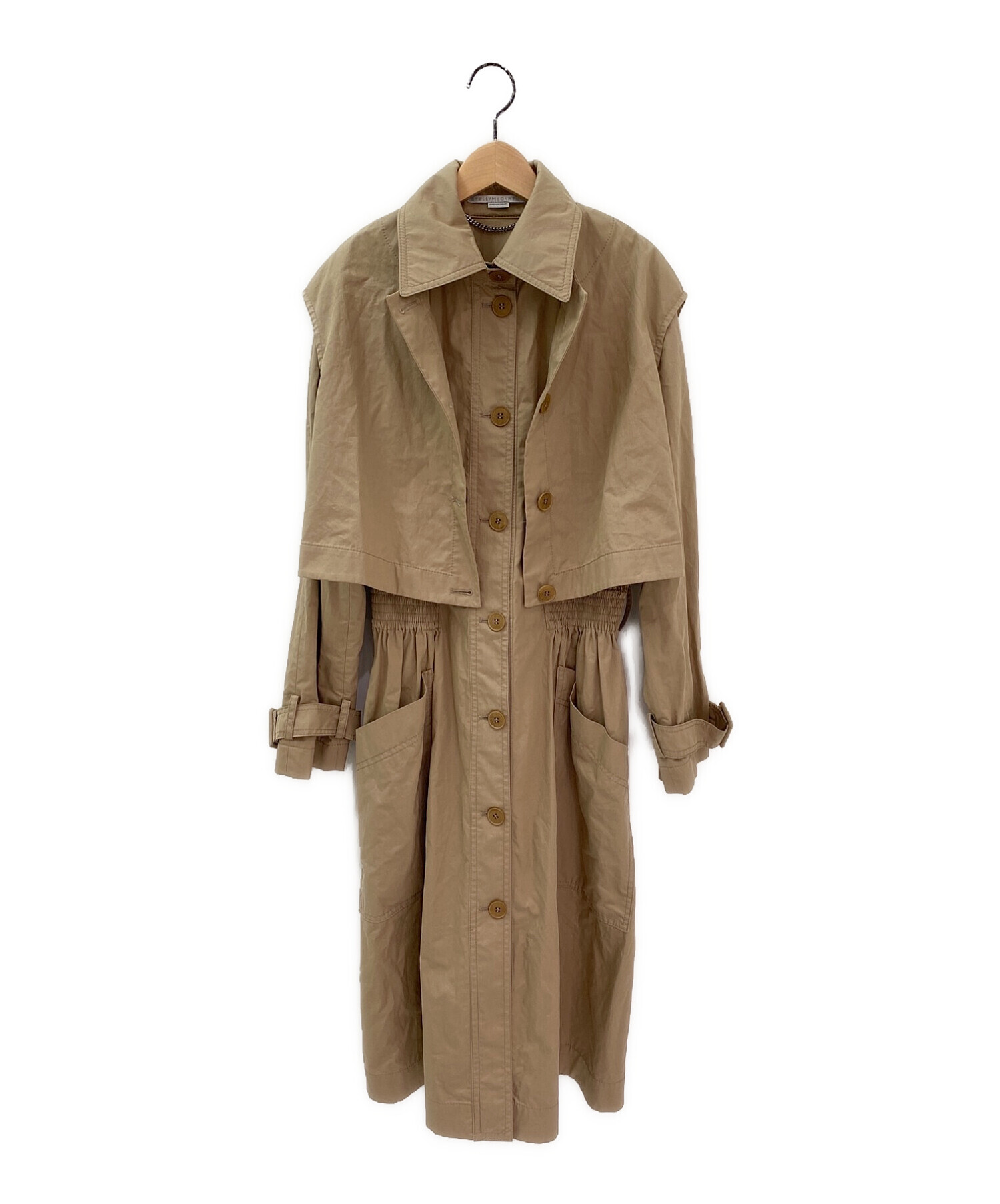 STELLA McCARTNEY (ステラマッカートニー) Elasticated waist cotton trench coat ベージュ  サイズ:36