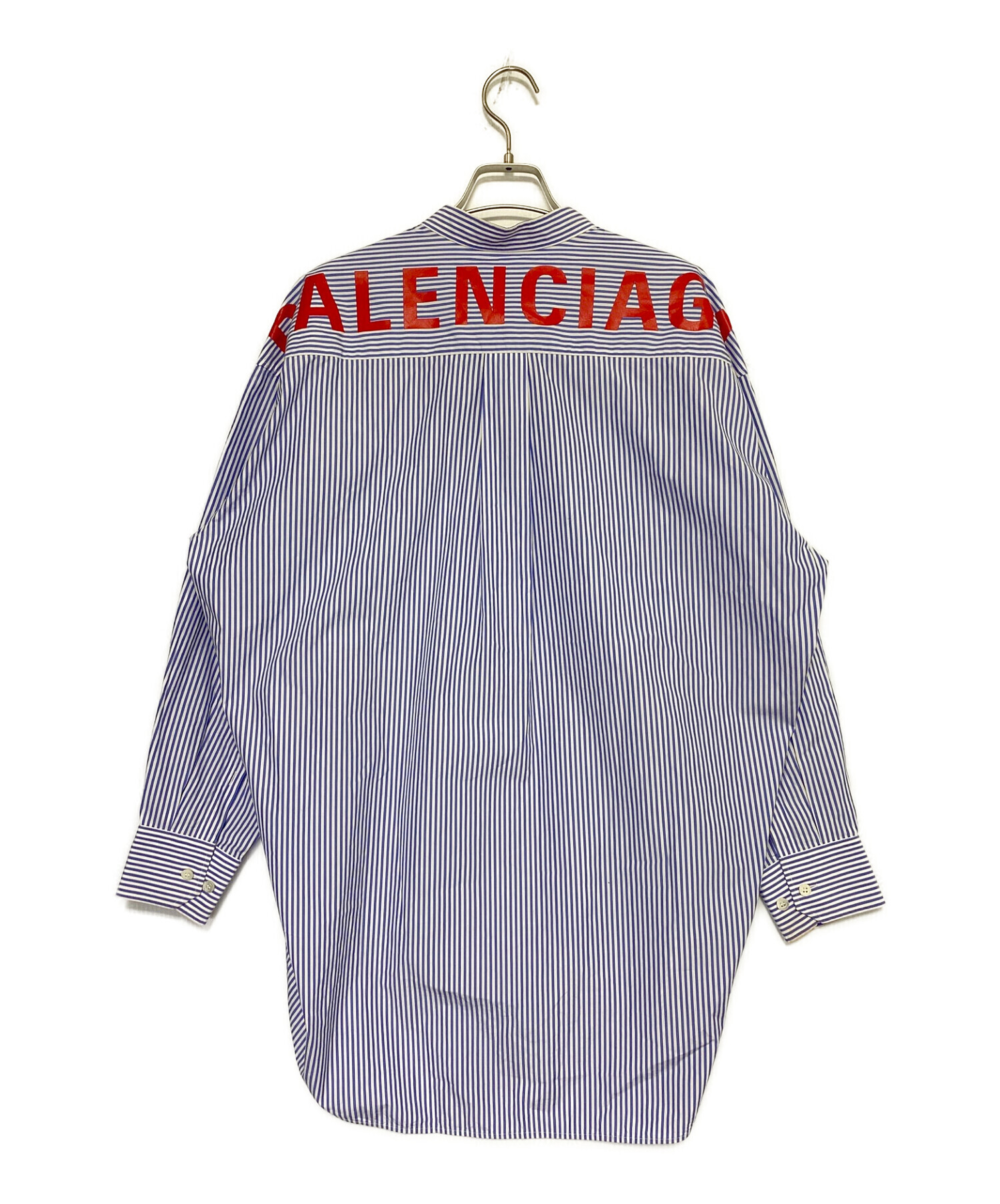 BALENCIAGA (バレンシアガ) ストライプタイシャツ ブルー サイズ:32