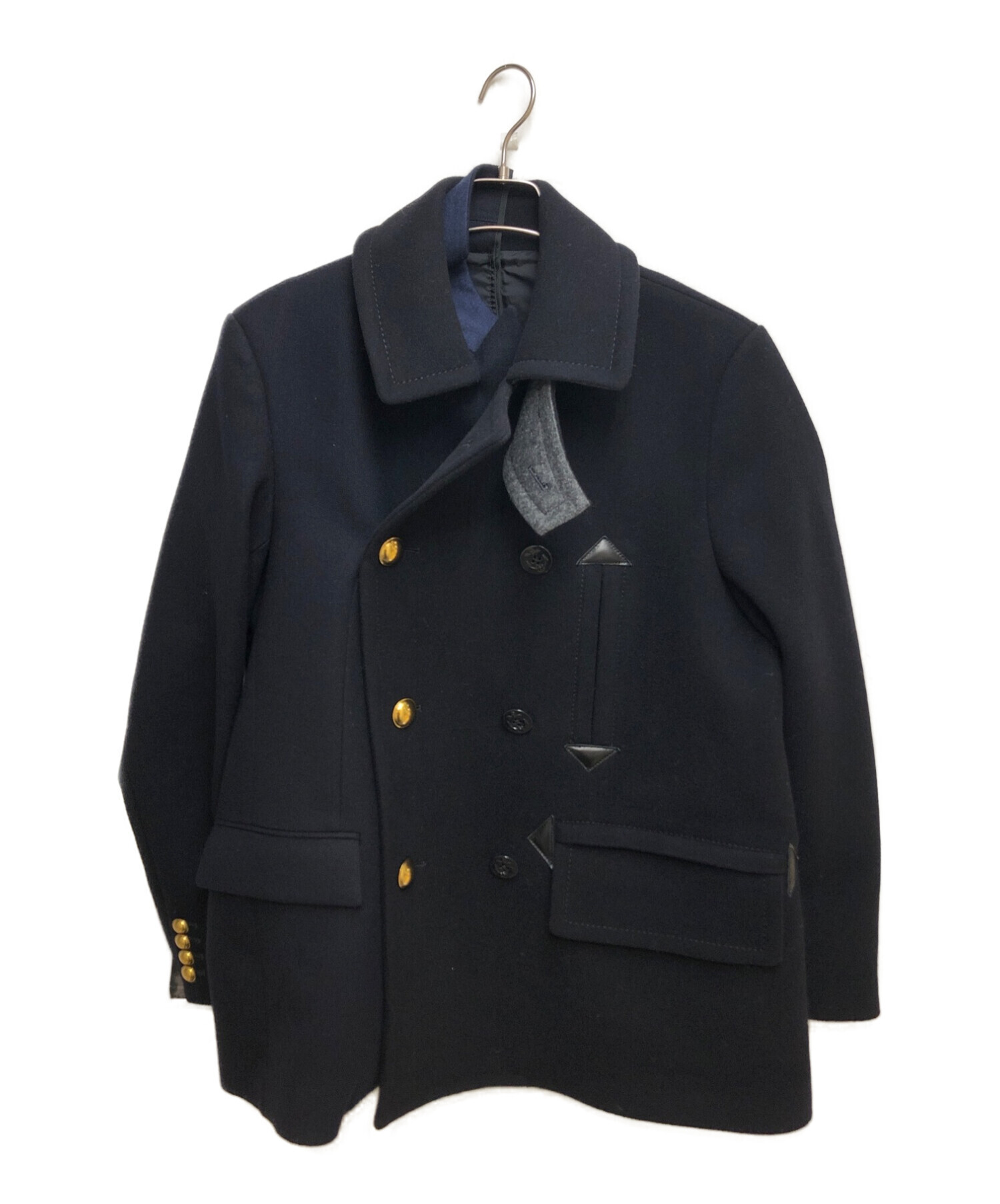 sacai (サカイ) button-up Wool Coat ネイビー サイズ:2