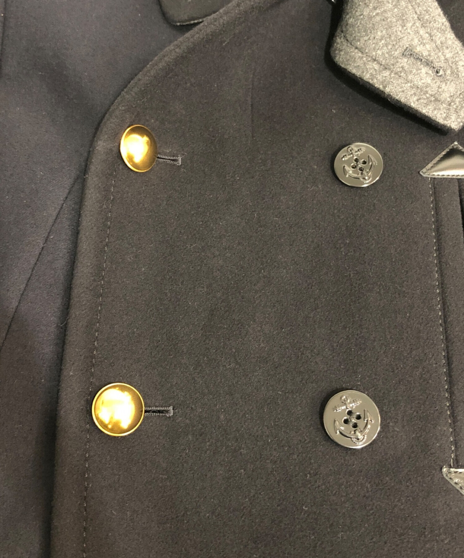 sacai (サカイ) button-up Wool Coat ネイビー サイズ:2