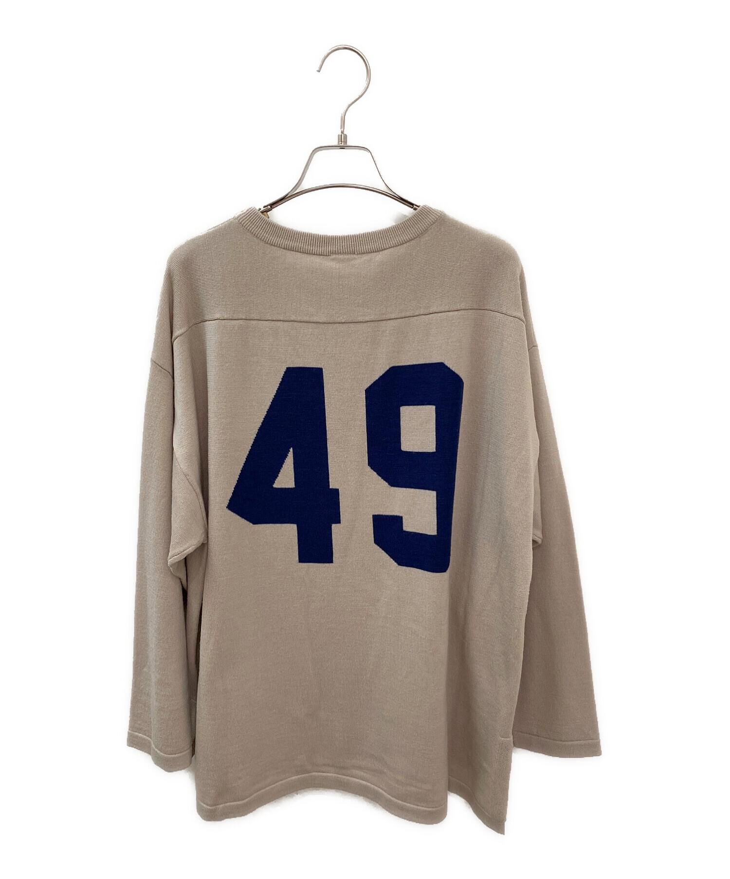 GOOD GRIEF! (グッドグリーフ) FOOTBALL NUMBER KNIT PULLOVER ライトグレー サイズ:1