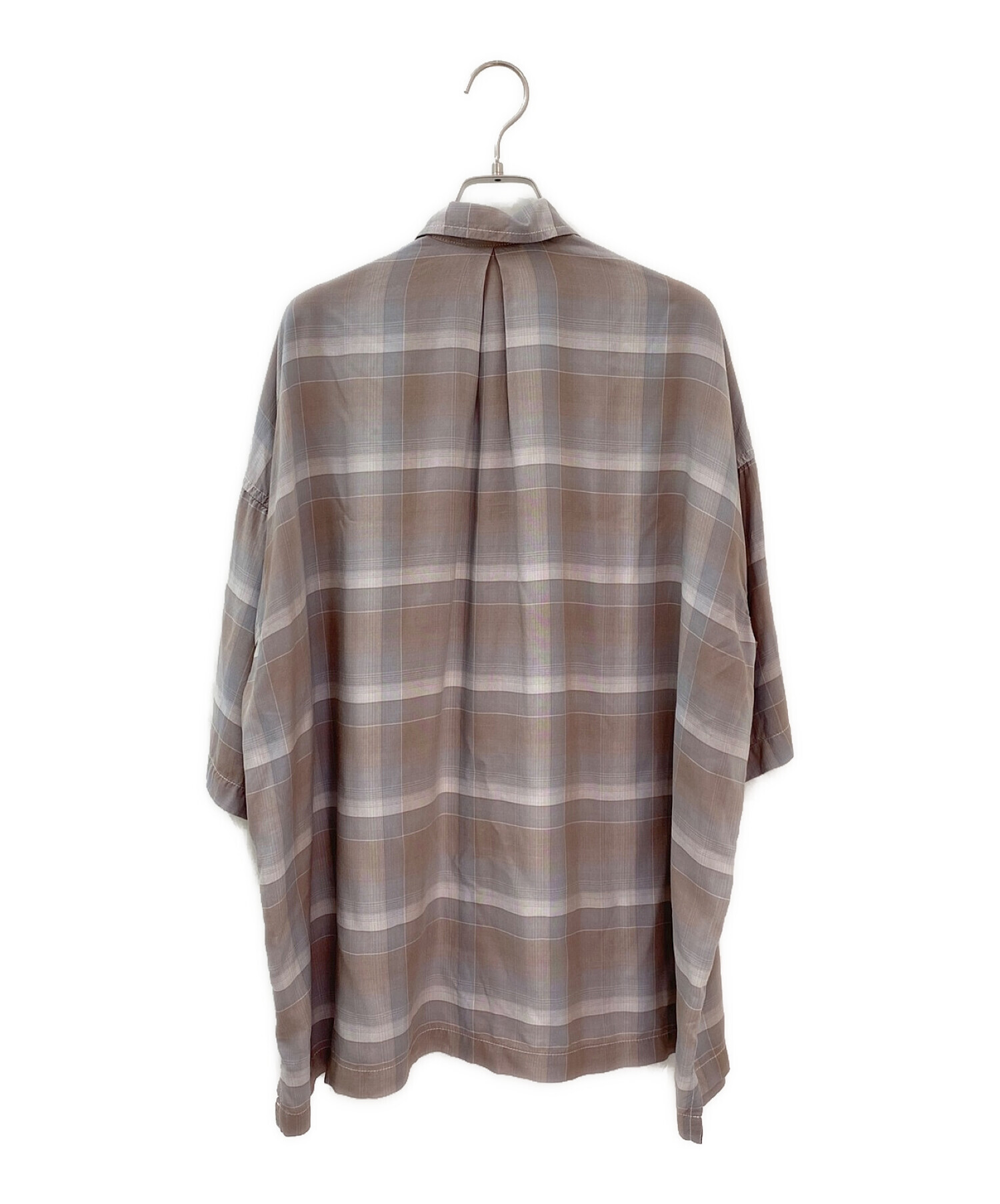 REMI RELIEF (レミレリーフ) CHECK 2WAY SHIRT ライトグレー サイズ:F